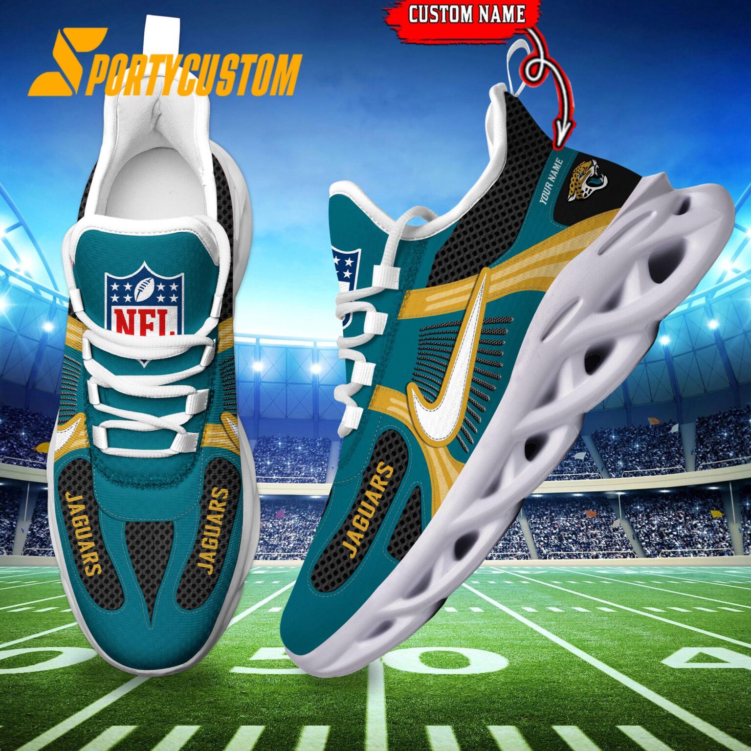 NFL Jacksonville Jaguars Logo Football Team New Season Max Soul Shoes