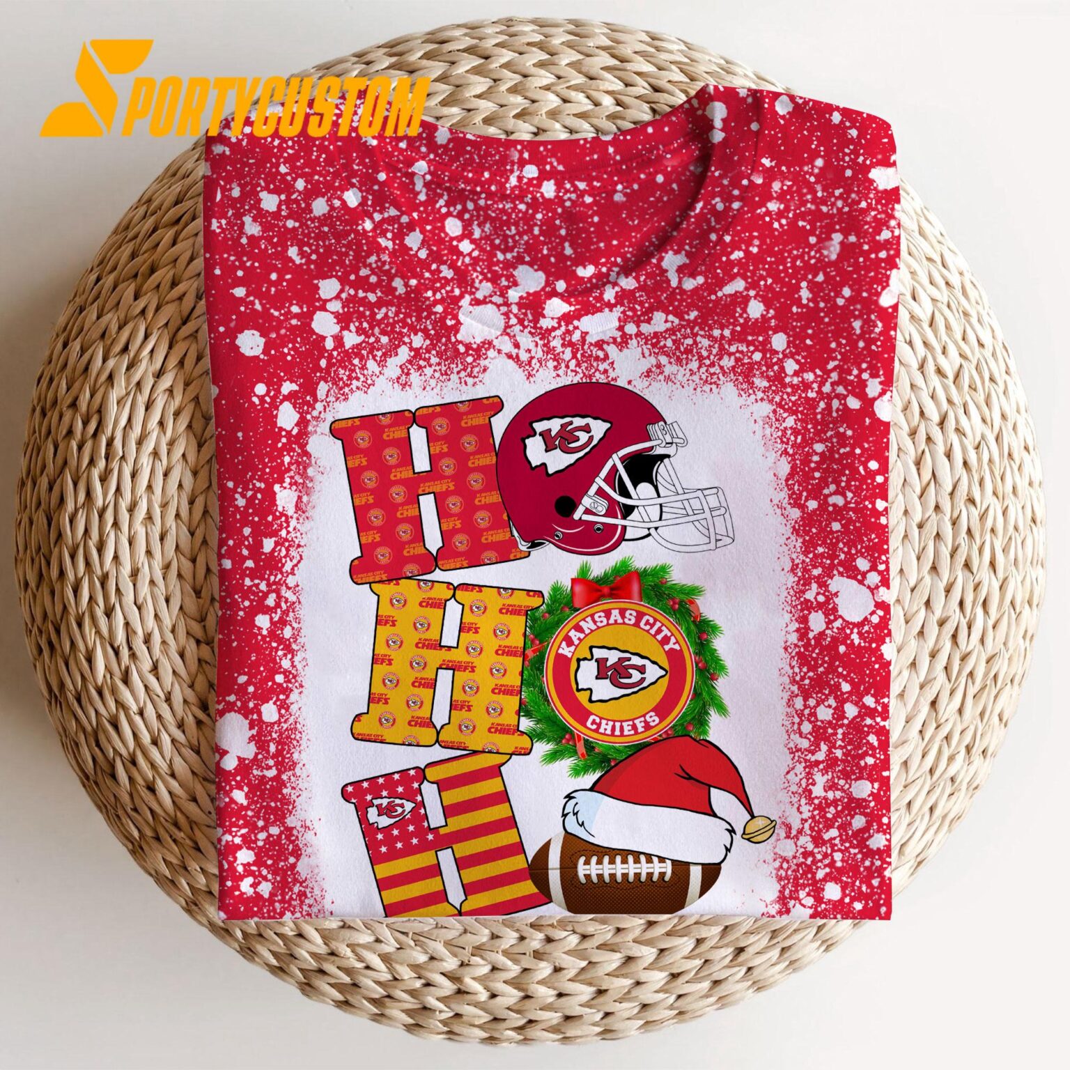 NFL Kansas City Chiefs Football Santa Hats HoHoHo Christmas Unisex TShirt, Hoodie, Sweatshirt