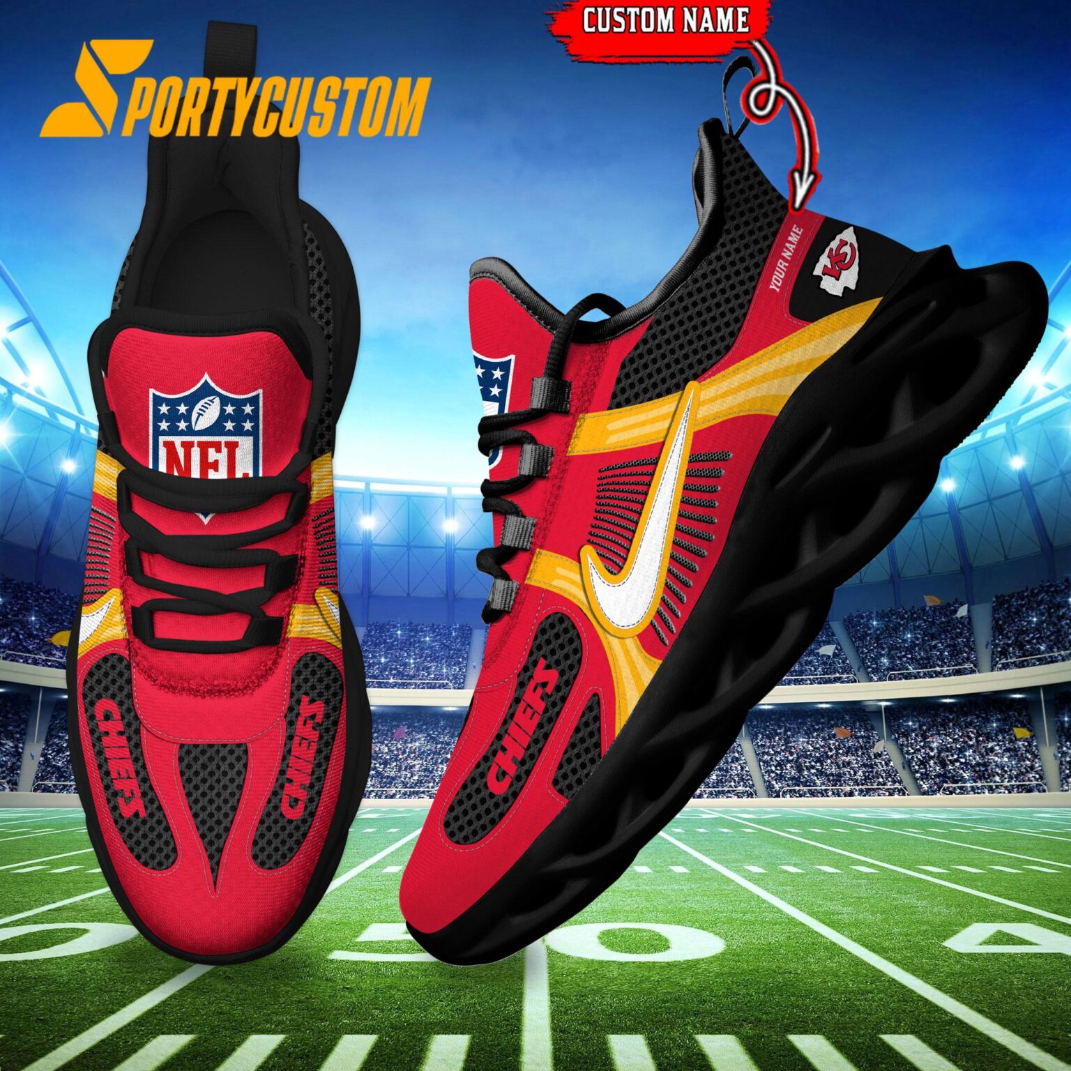 NFL Kansas City Chiefs Logo Football Team New Season Max Soul Shoes