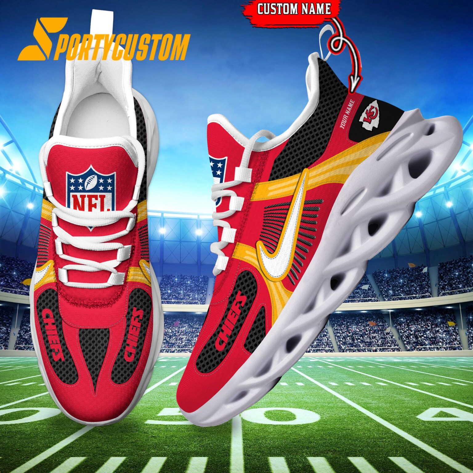 NFL Kansas City Chiefs Logo Football Team New Season Max Soul Shoes