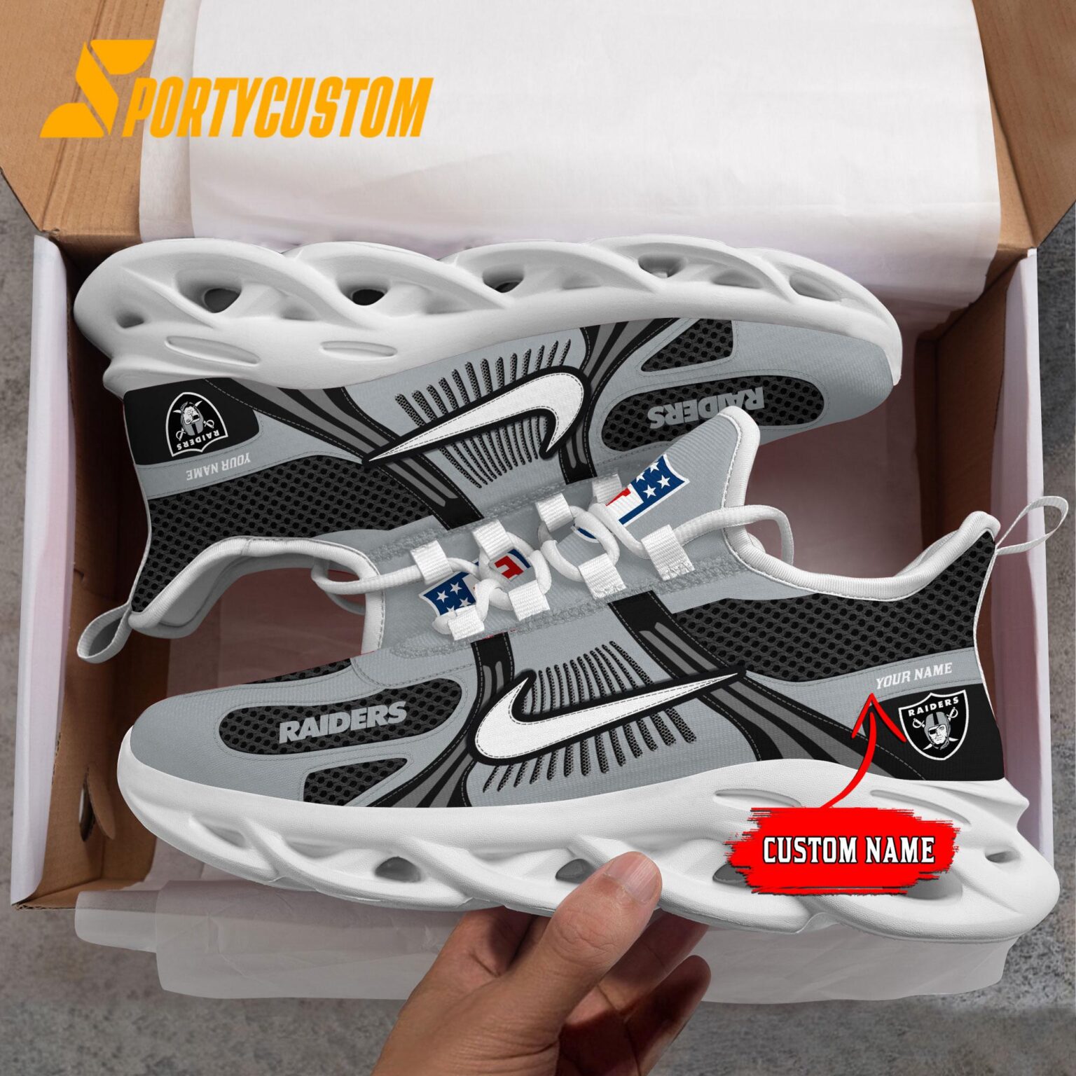 NFL Las Vegas Raiders Logo Football Team New Season Max Soul Shoes