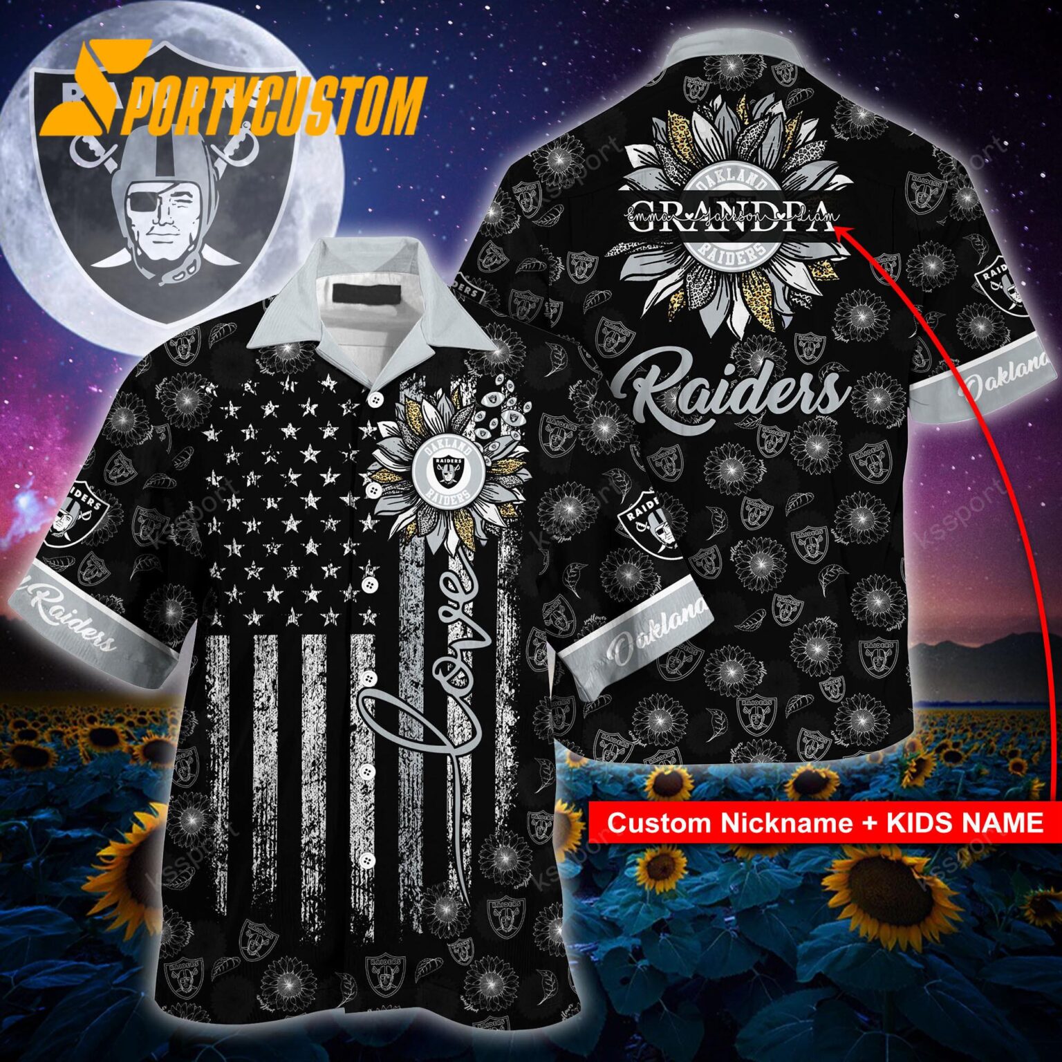 NFL Las Vegas Raiders Sunflower For Mother Day Father Day Hawaiian Shirt