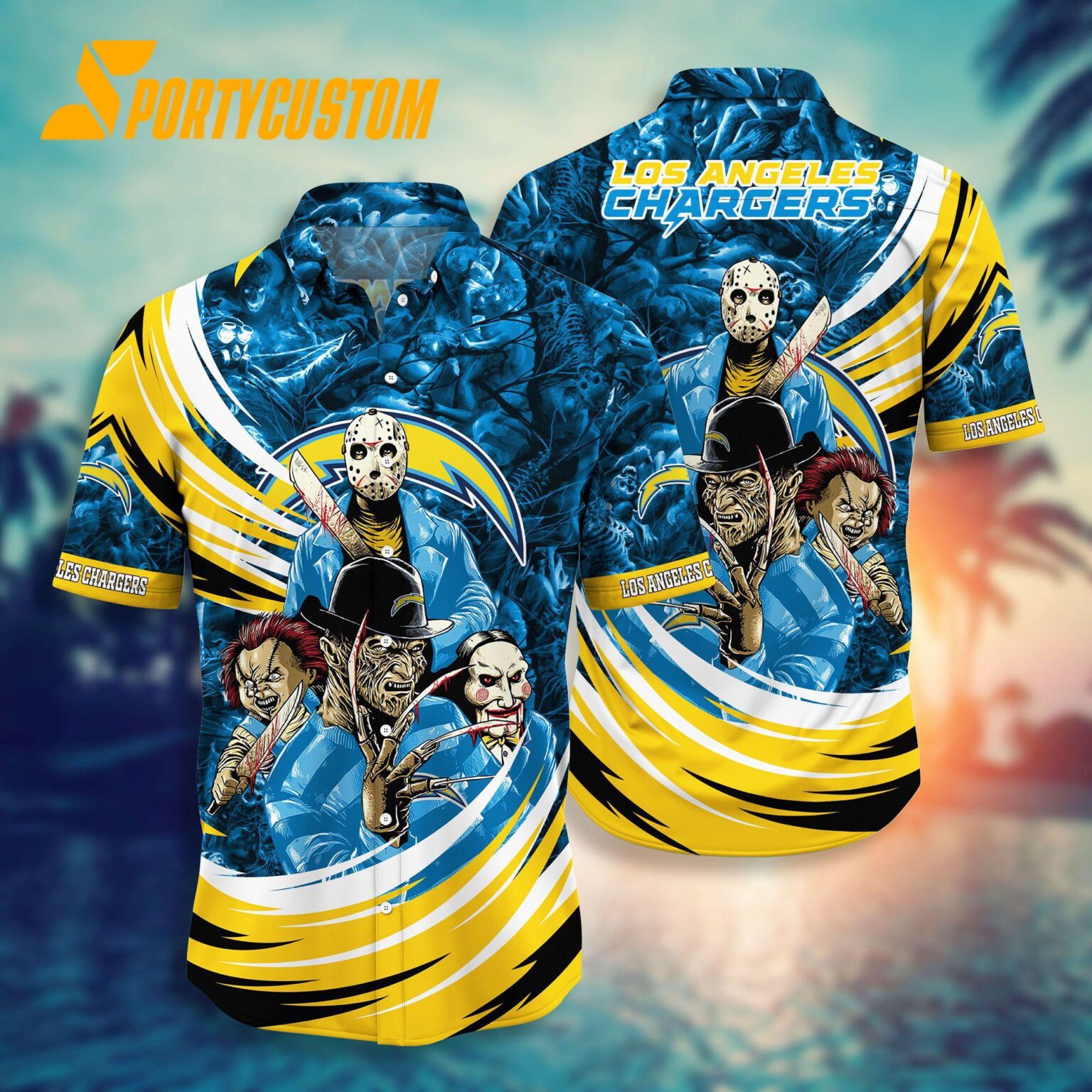 NFL Los Angeles Chargers Halloween Horror Movies Summer Hawaiian Shirts