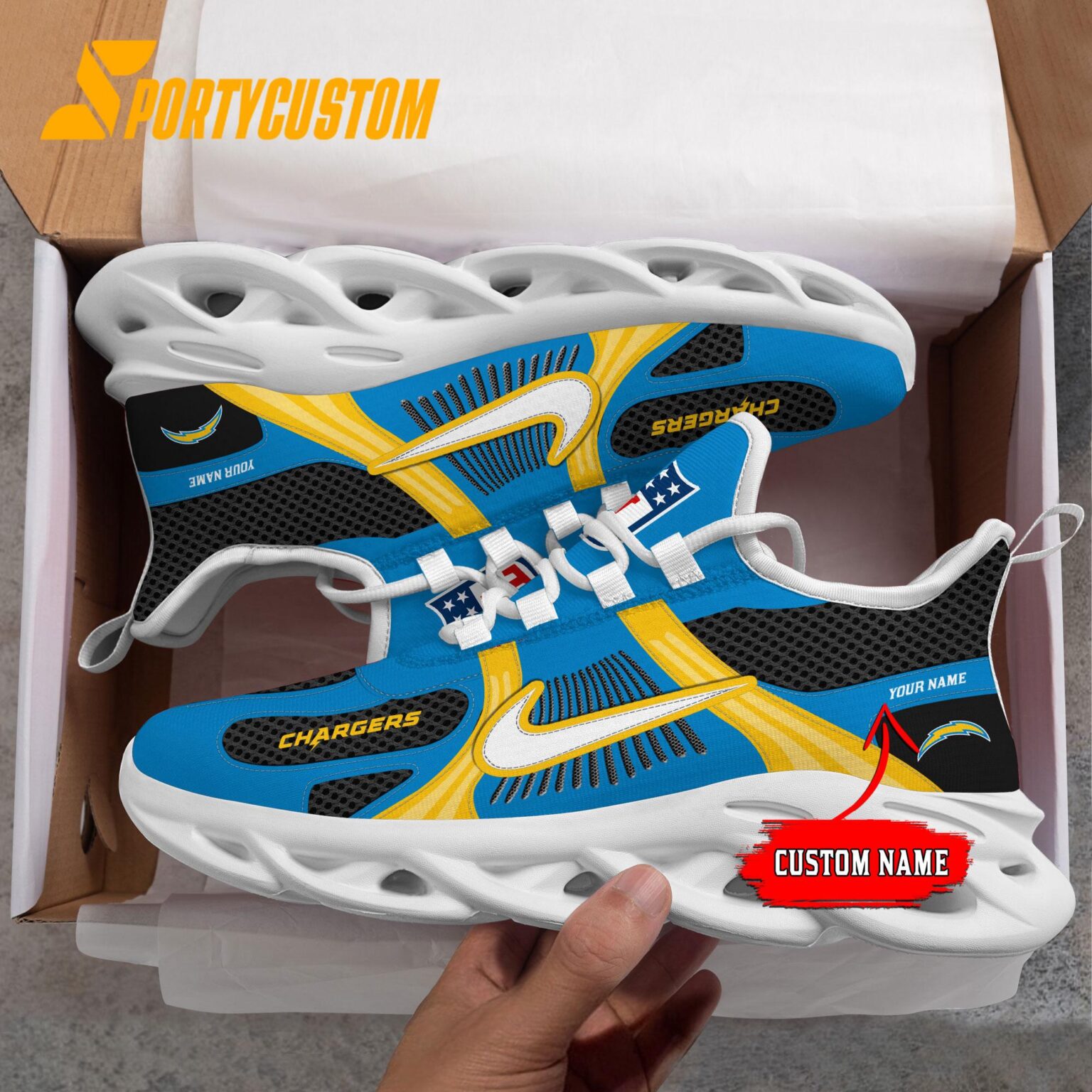 NFL Los Angeles Chargers Logo Football Team New Season Max Soul Shoes