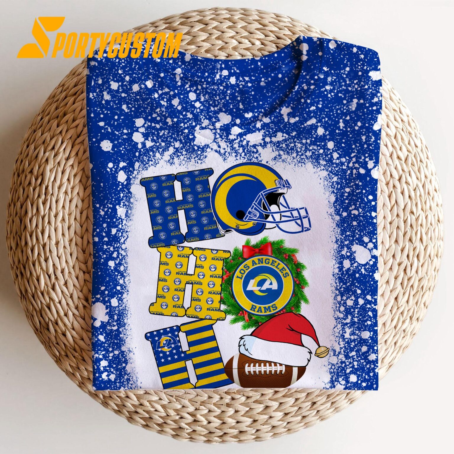 NFL Los Angeles Rams Football Santa Hats HoHoHo Christmas Unisex TShirt, Hoodie, Sweatshirt