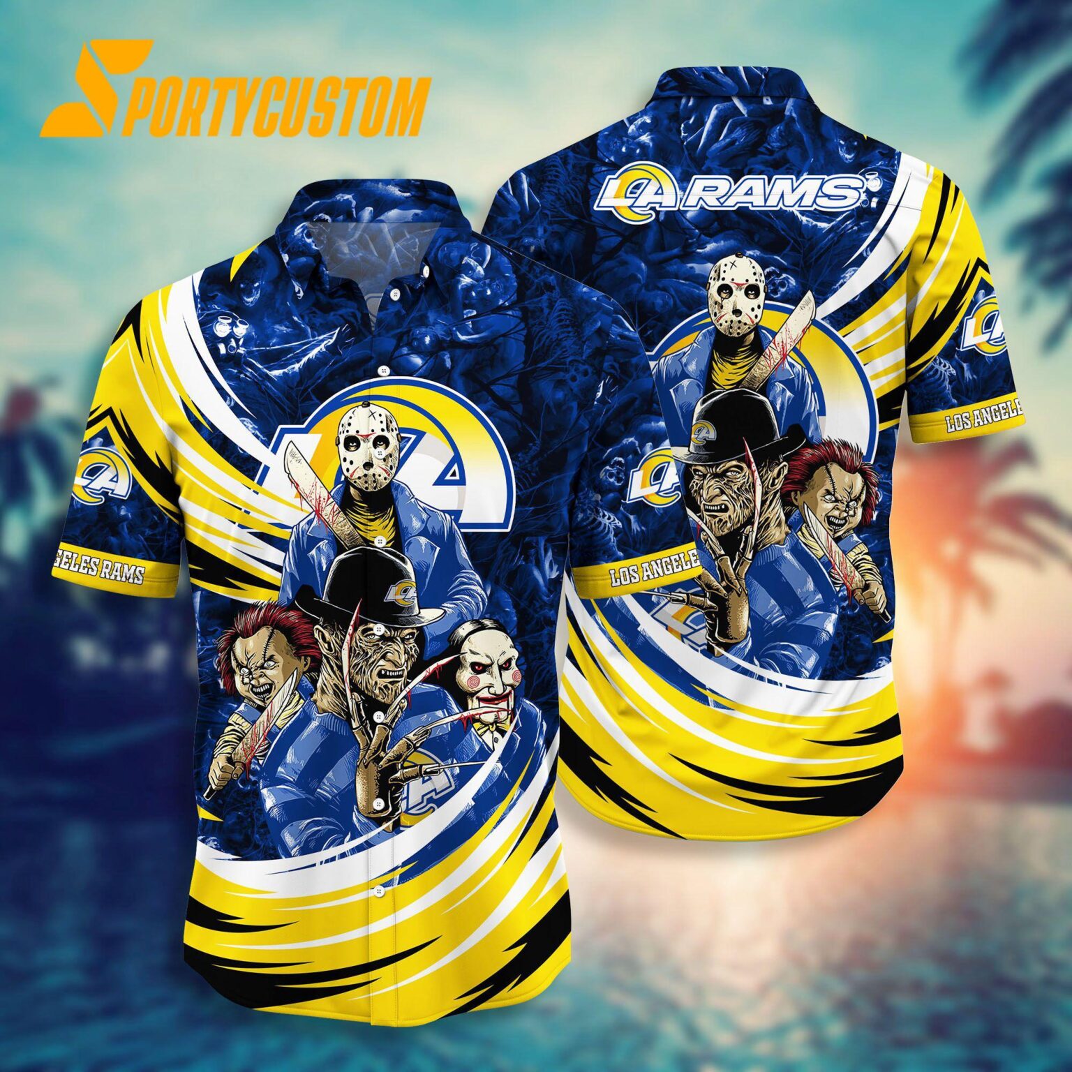 NFL Los Angeles Rams Halloween Horror Movies Summer Hawaiian Shirts