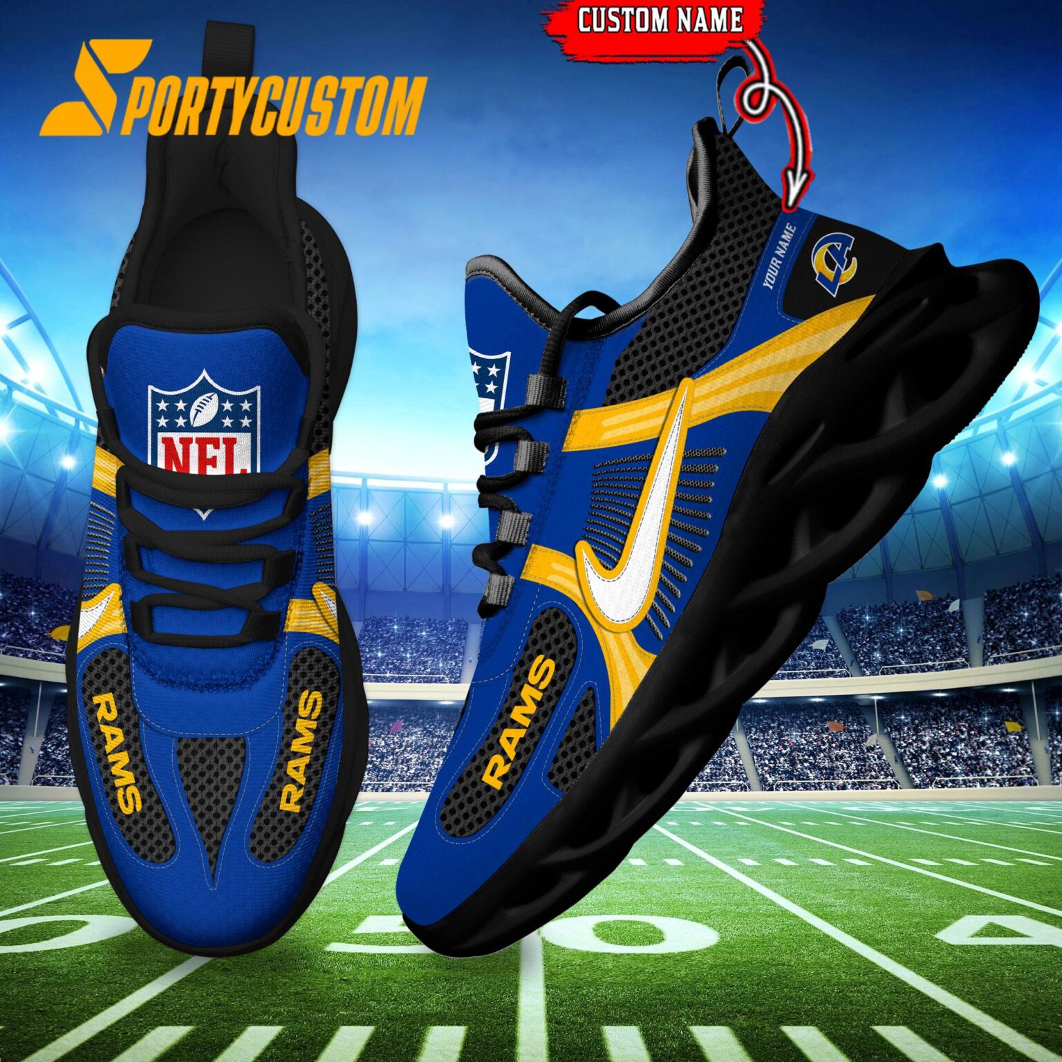 NFL Los Angeles Rams Logo Football Team New Season Max Soul Shoes