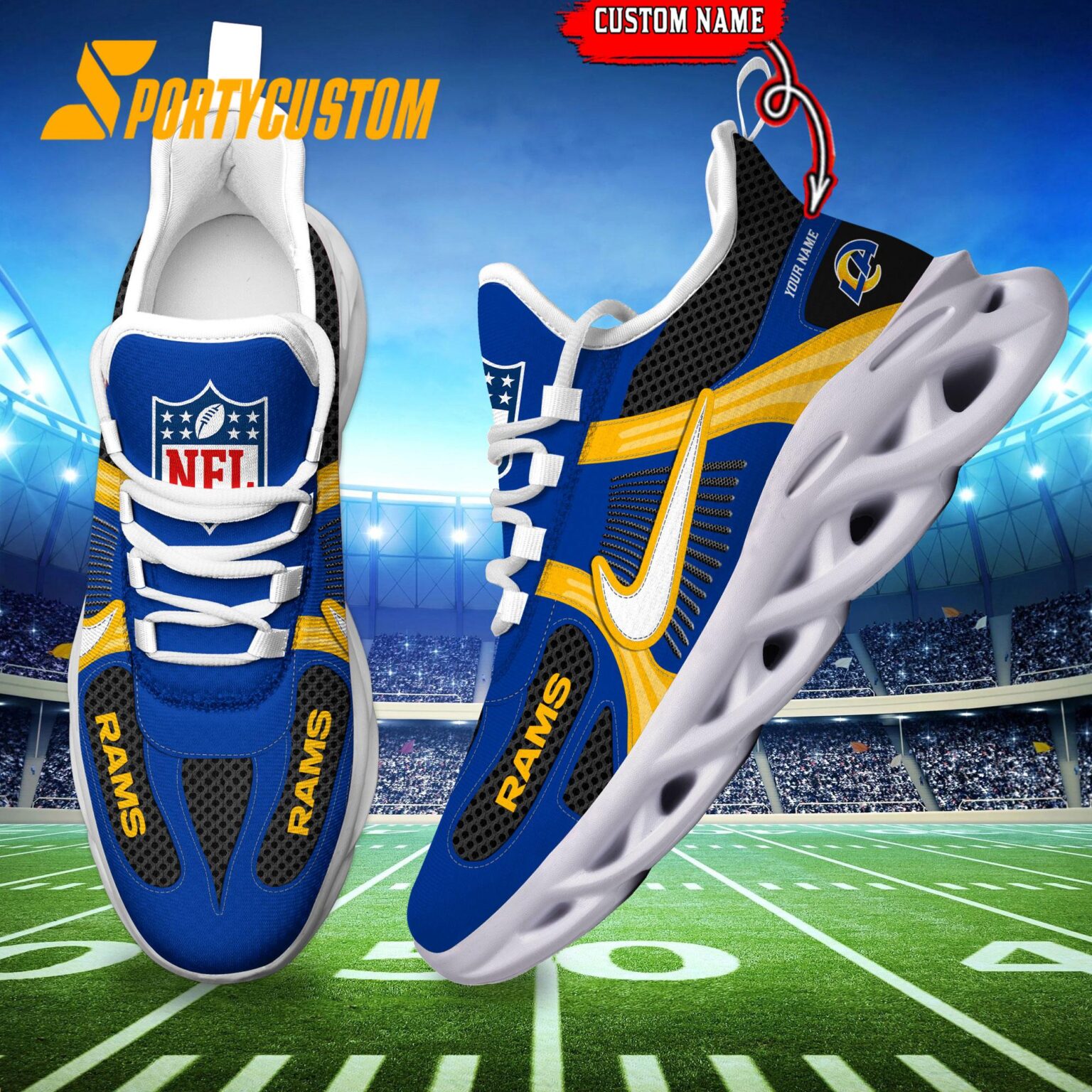 NFL Los Angeles Rams Logo Football Team New Season Max Soul Shoes