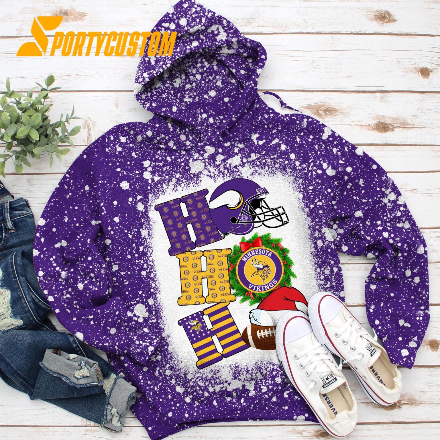 NFL Minnesota Vikings Football Santa Hats HoHoHo Christmas Unisex TShirt, Hoodie, Sweatshirt