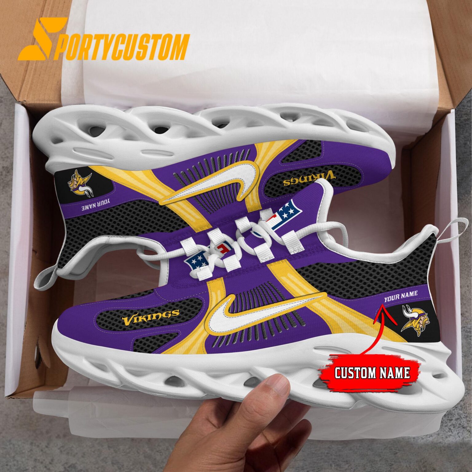 NFL Minnesota Vikings Logo Football Team New Season Max Soul Shoes