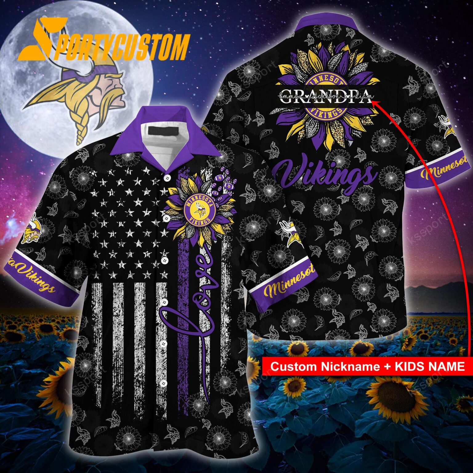 NFL Minnesota Vikings Sunflower For Mother Day Father Day Hawaiian Shirt
