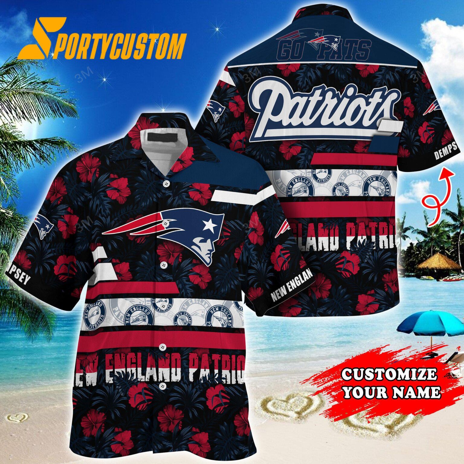 NFL New England Patriots Flower Summer Limited Hawaiian Shirt