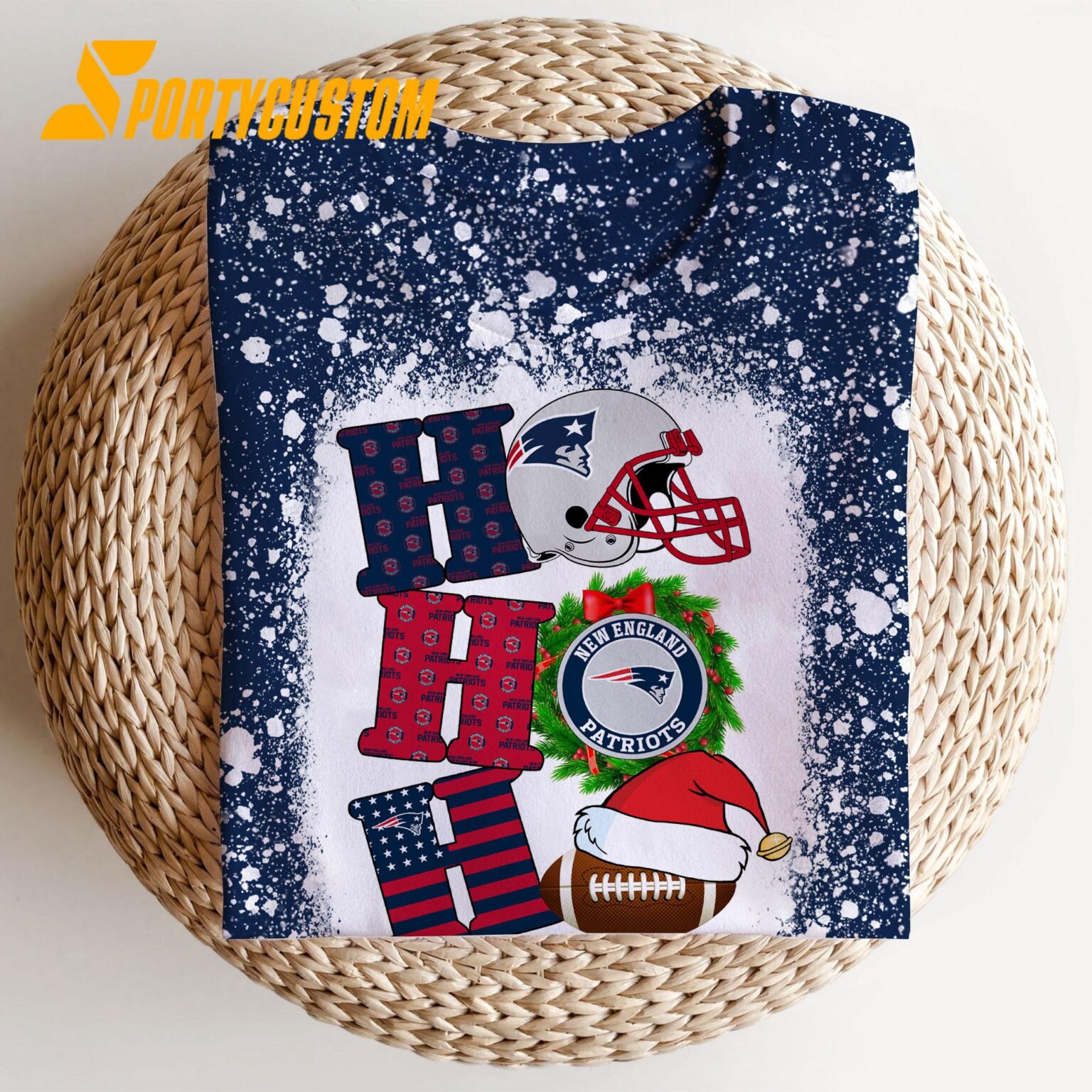 NFL New England Patriots Football Santa Hats HoHoHo Christmas Unisex TShirt, Hoodie, Sweatshirt