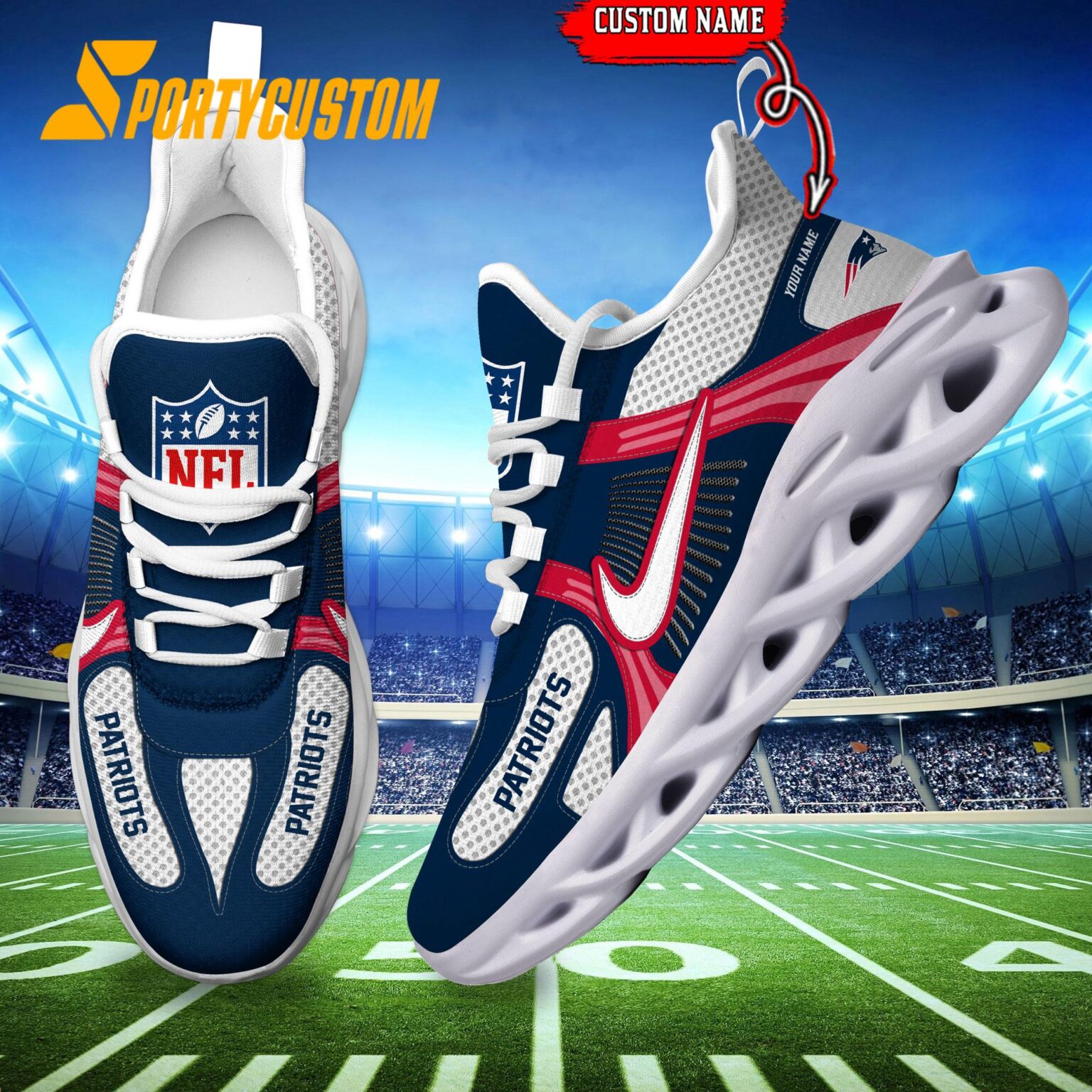 NFL New England Patriots Logo Football Team New Season Max Soul Shoes