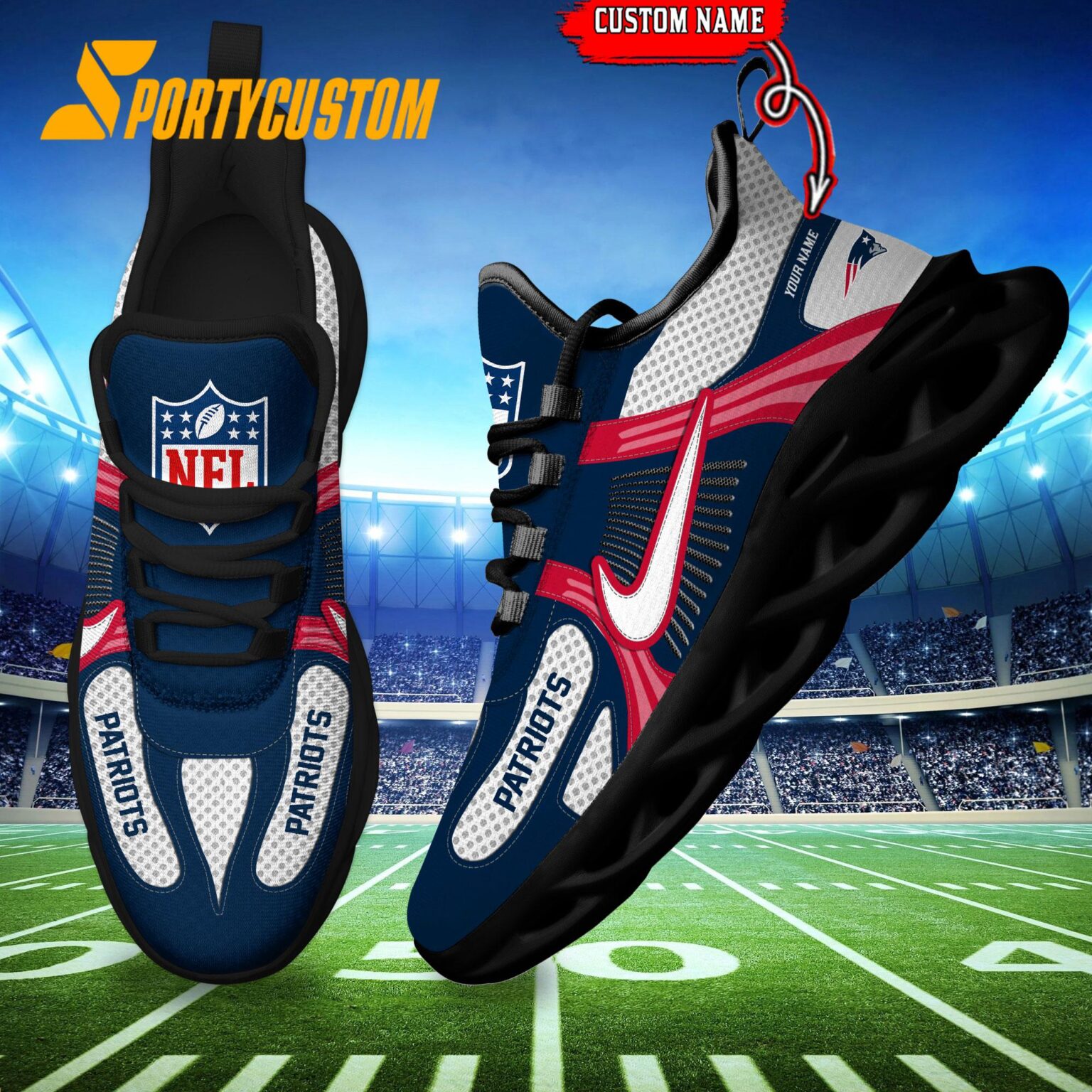 NFL New England Patriots Logo Football Team New Season Max Soul Shoes