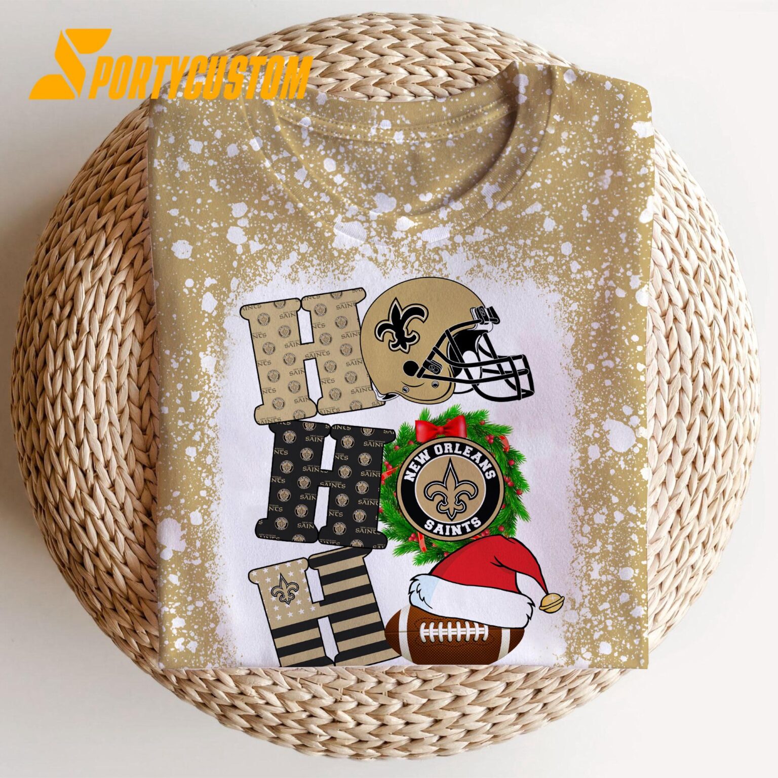 NFL New Orleans Saints Football Santa Hats HoHoHo Christmas Unisex TShirt, Hoodie, Sweatshirt