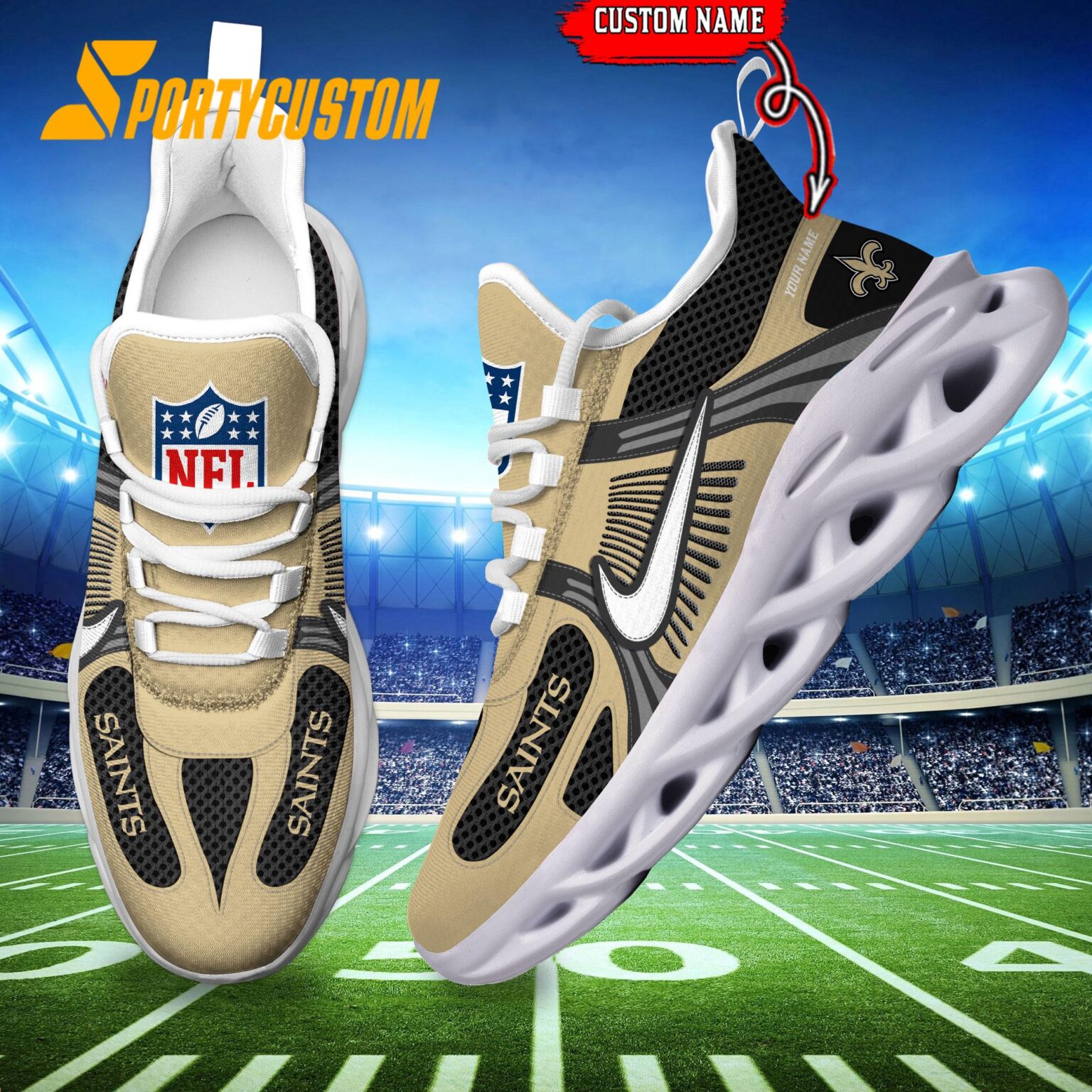 NFL New Orleans Saints Logo Football Team New Season Max Soul Shoes