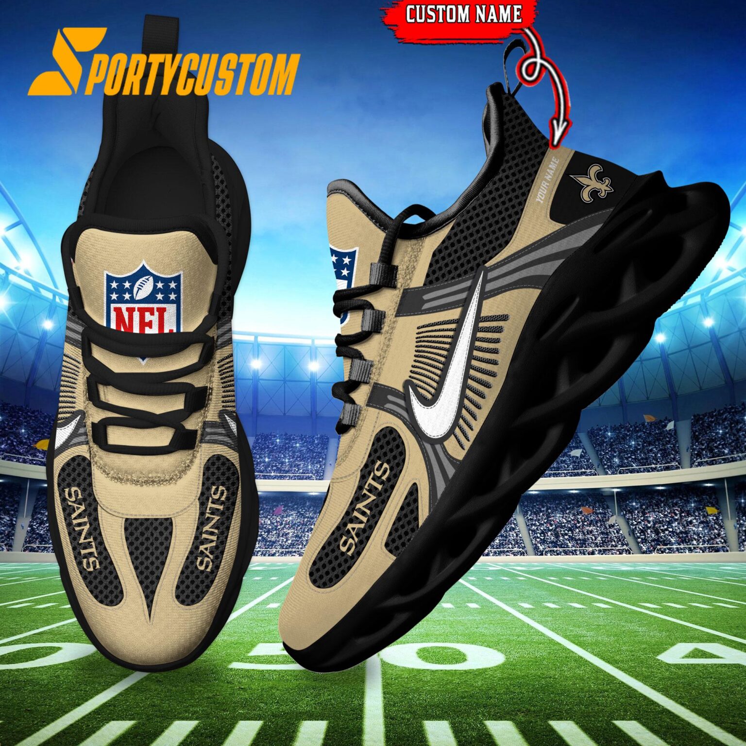 NFL New Orleans Saints Logo Football Team New Season Max Soul Shoes