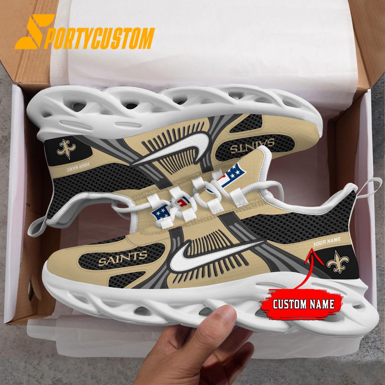 NFL New Orleans Saints Logo Football Team New Season Max Soul Shoes
