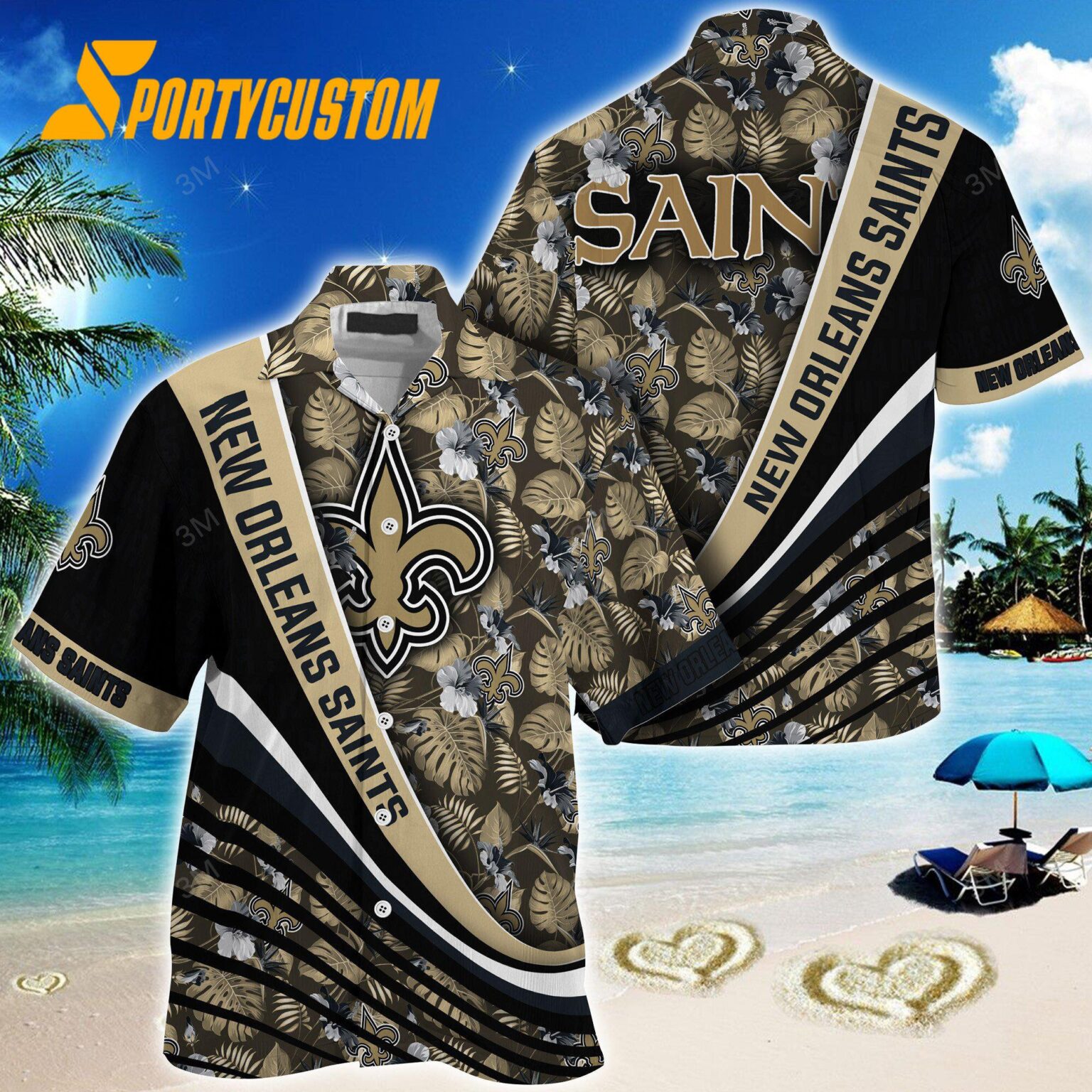 NFL New Orleans Saints Summer Hawaii Shirt With Tropical Flower Pattern