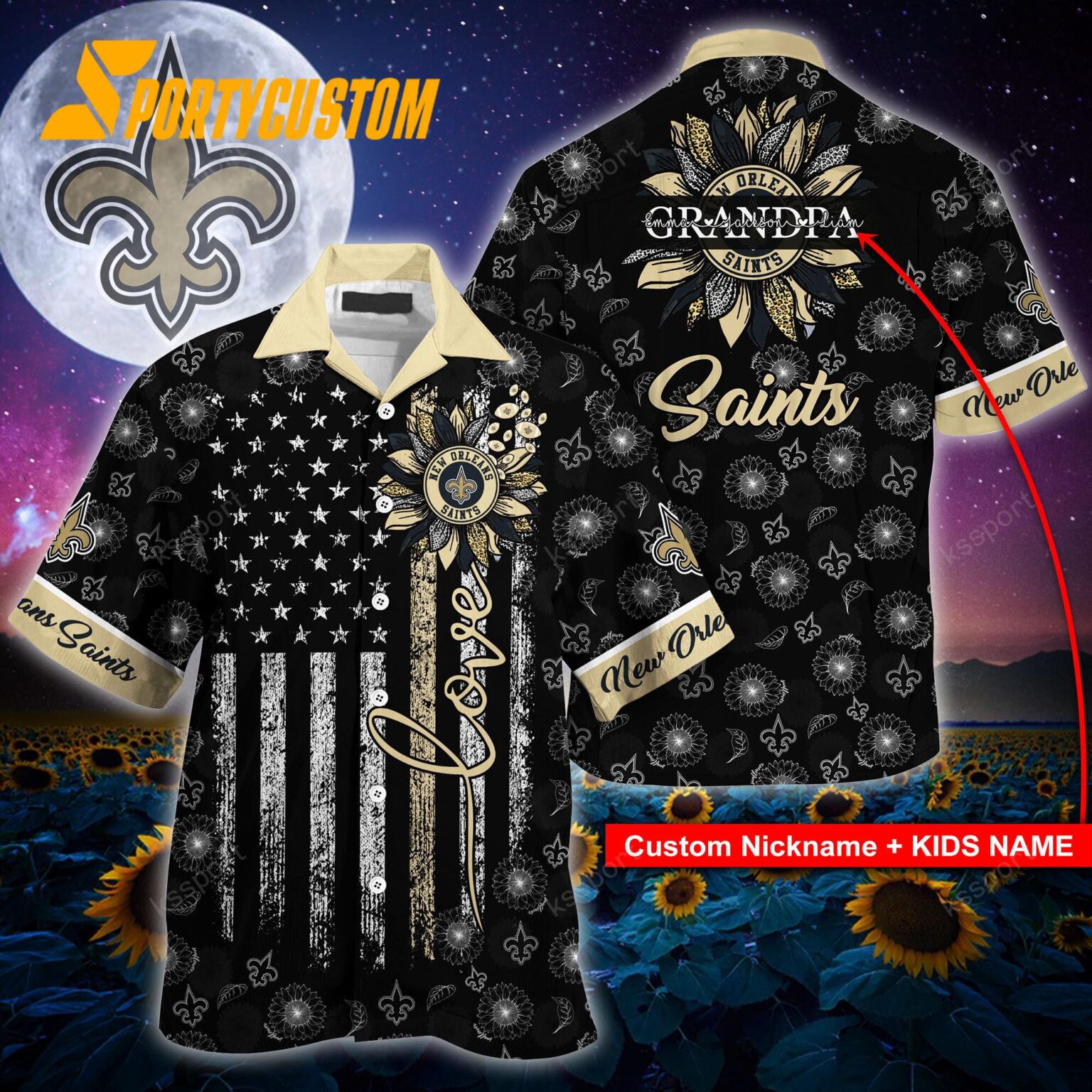NFL New Orleans Saints Sunflower For Mother Day Father Day Hawaiian Shirt