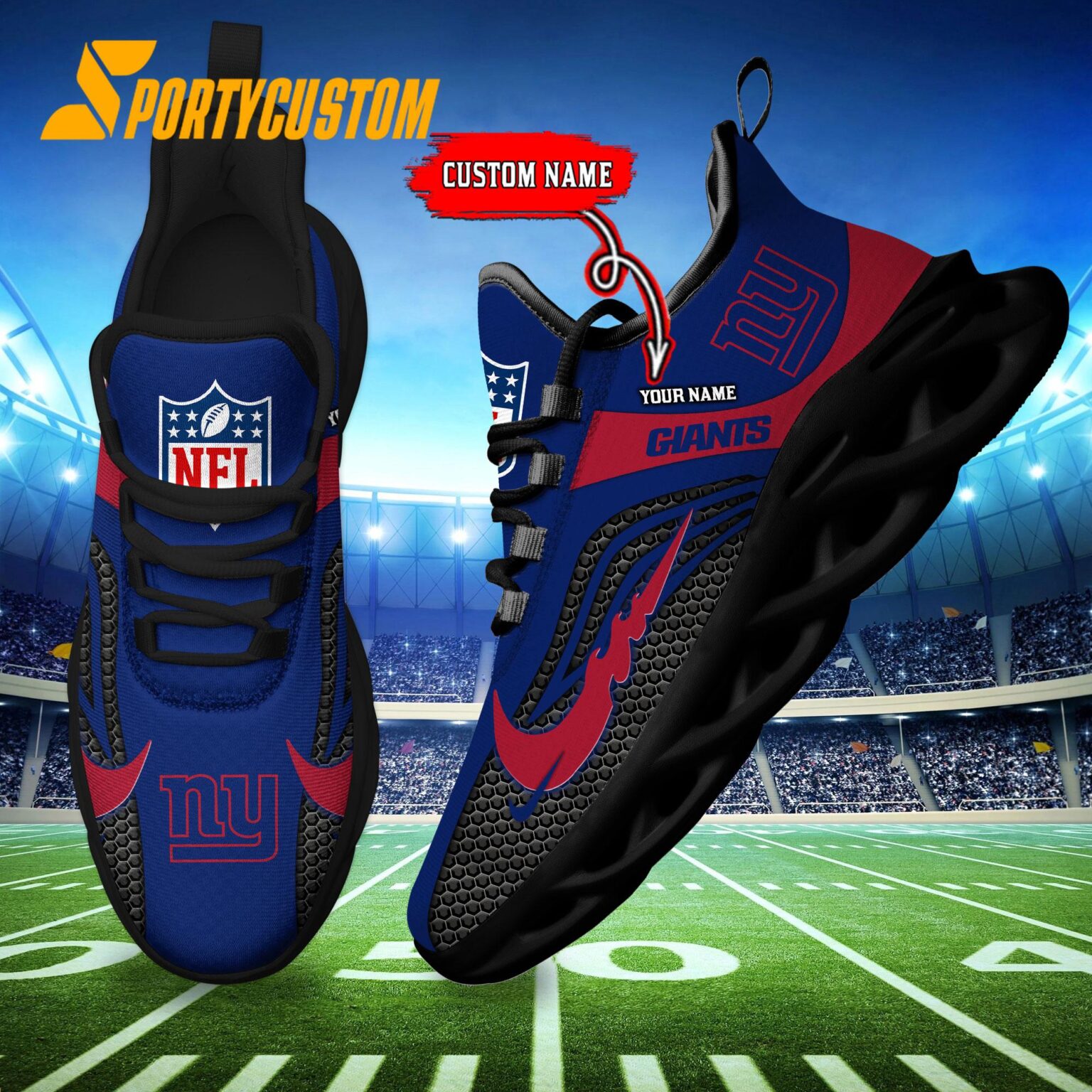 NFL New York Giants Football Team New Design Max Soul Shoes Sneaker