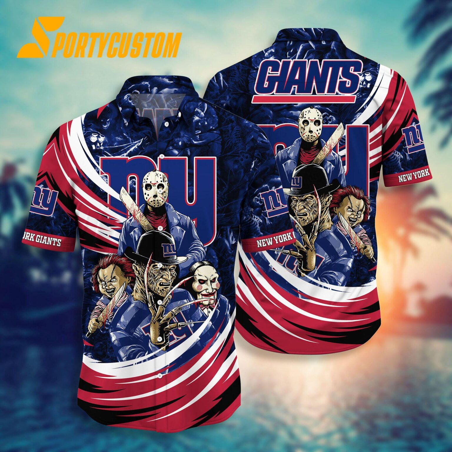 NFL New York Giants Halloween Horror Movies Summer Hawaiian Shirts