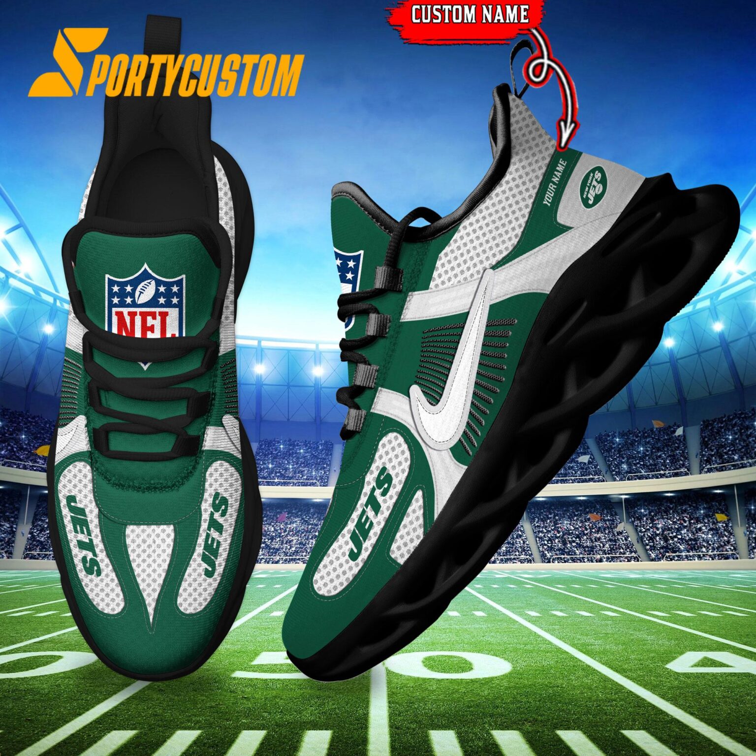 NFL New York Jets Logo Football Team New Season Max Soul Shoes
