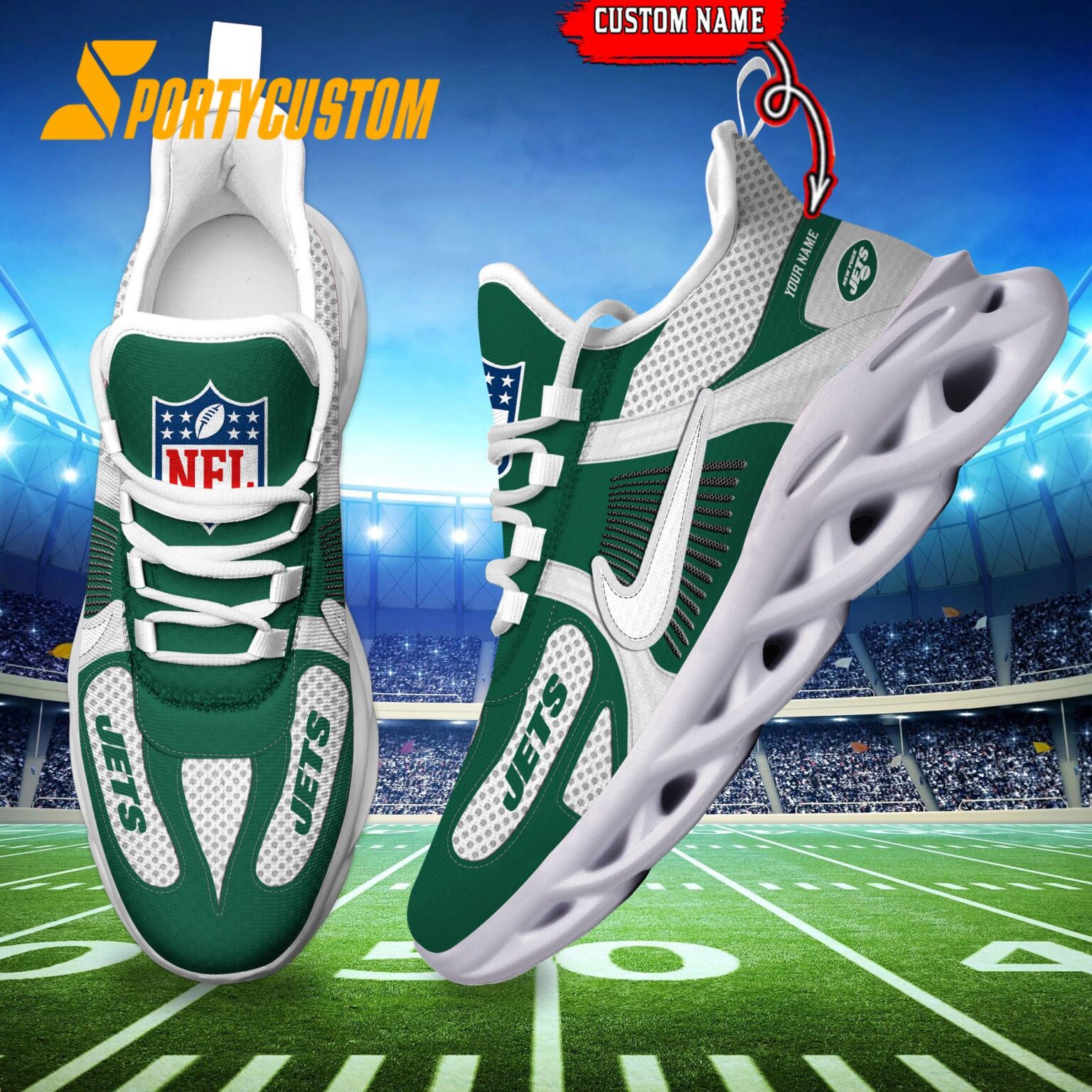 NFL New York Jets Logo Football Team New Season Max Soul Shoes