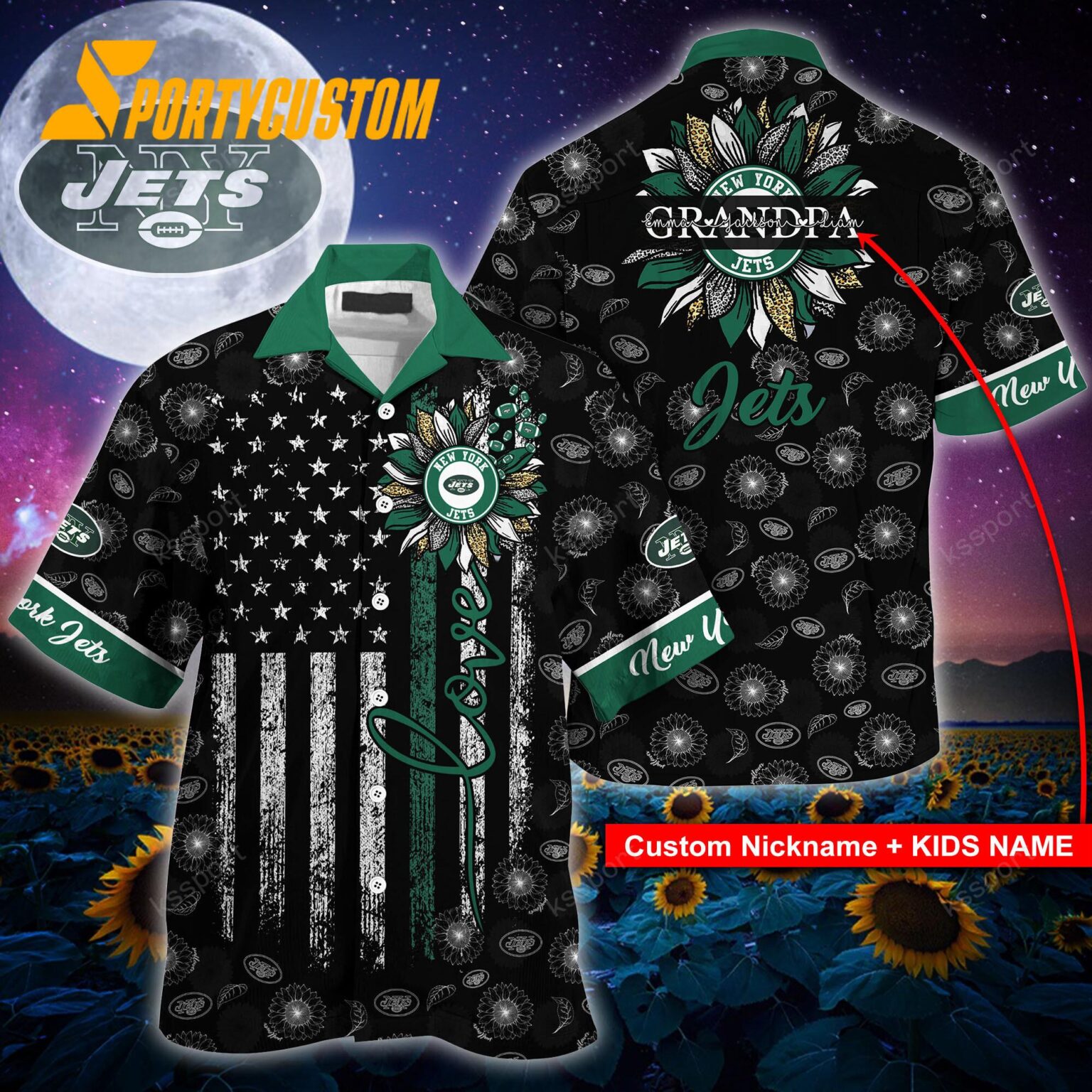 NFL New York Jets Sunflower For Mother Day Father Day Hawaiian Shirt