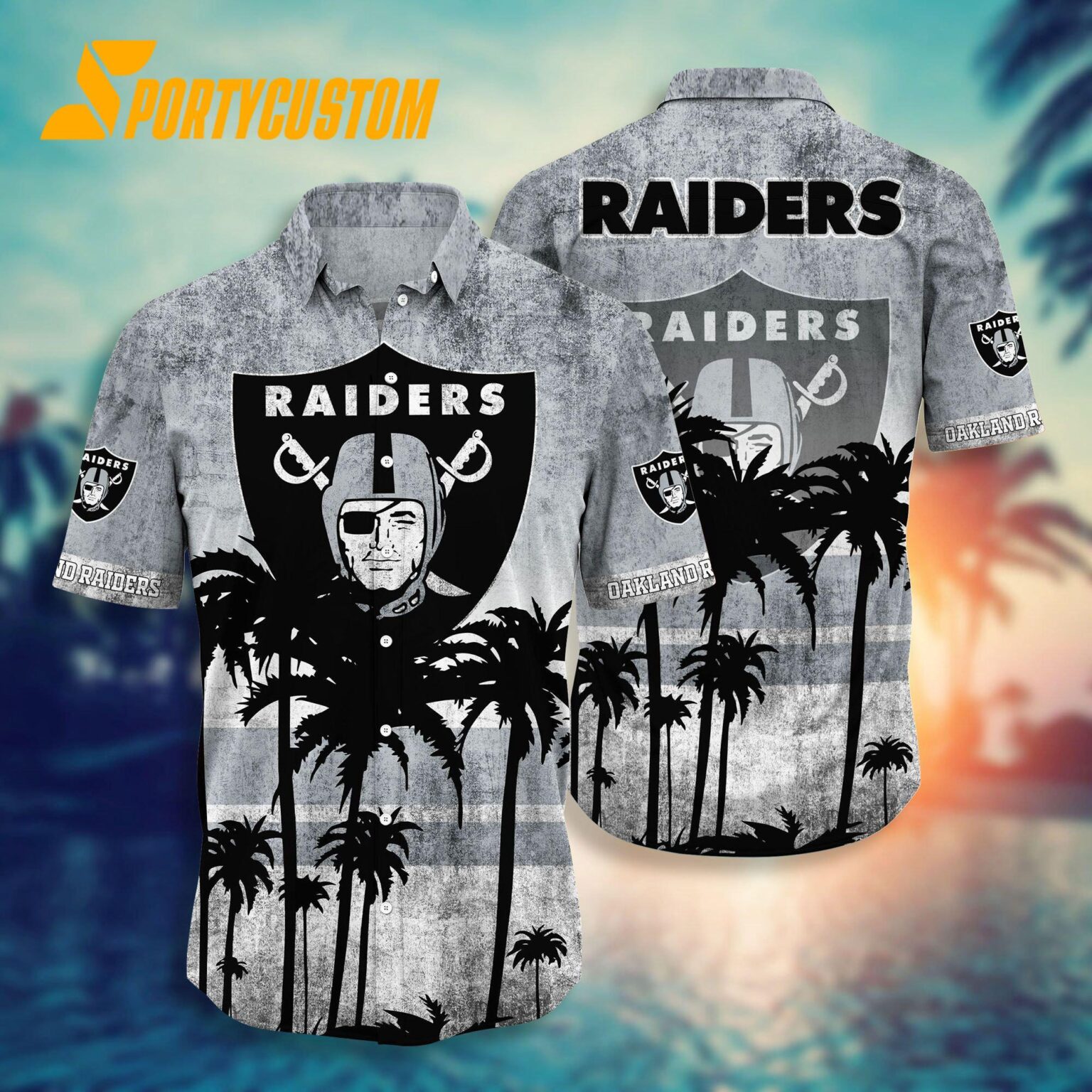 NFL Oakland Raiders Palm Tree Summer New Hawaiian Shirt