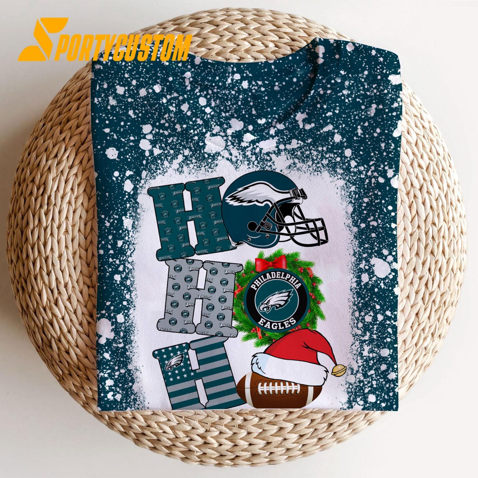 NFL Philadelphia Eagles Football Santa Hats HoHoHo Christmas Unisex TShirt, Hoodie, Sweatshirt