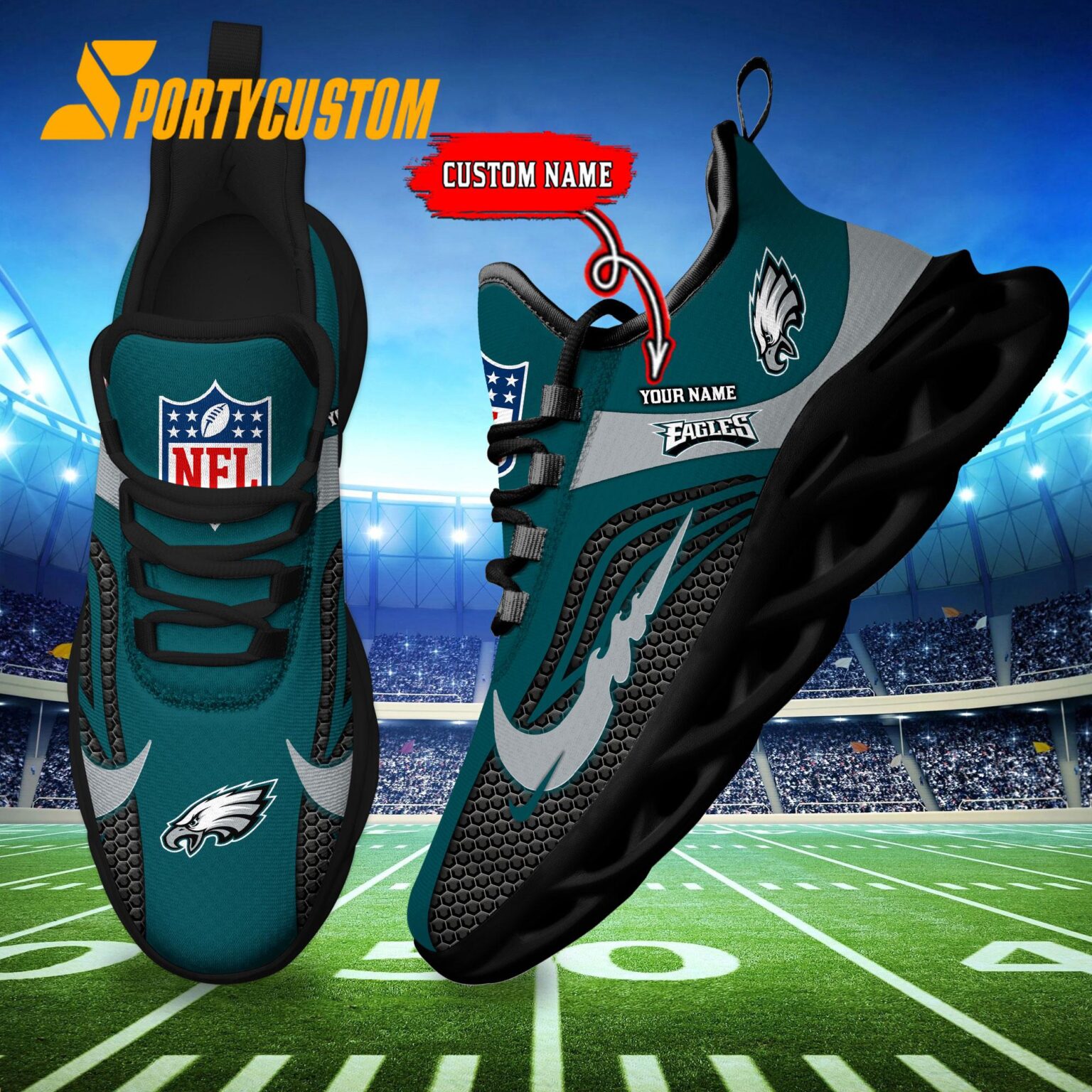 NFL Philadelphia Eagles Football Team New Design Max Soul Shoes Sneaker