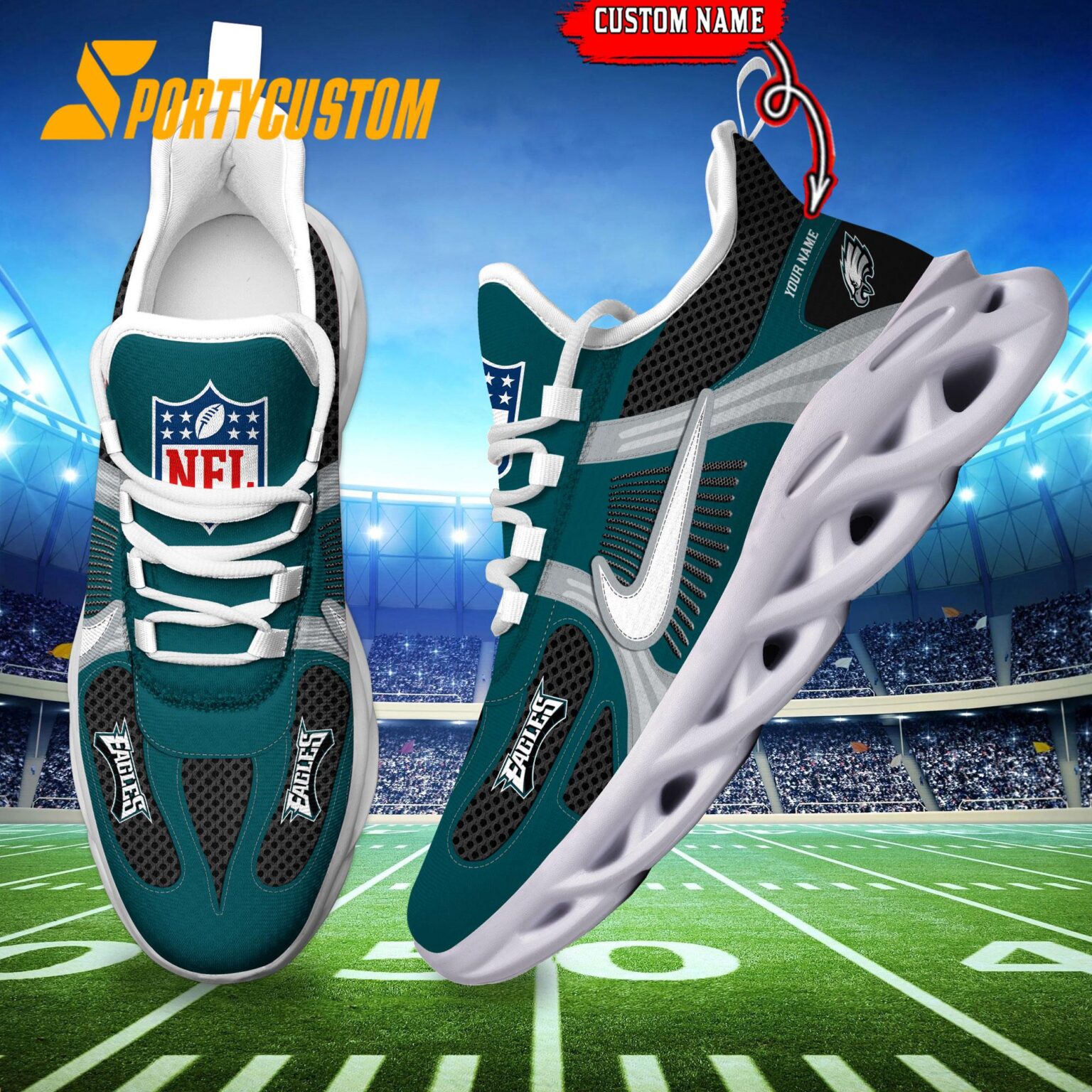 NFL Philadelphia Eagles Logo Football Team New Season Max Soul Shoes