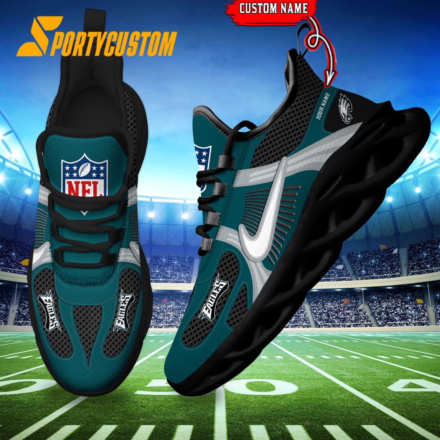 NFL Philadelphia Eagles Logo Football Team New Season Max Soul Shoes