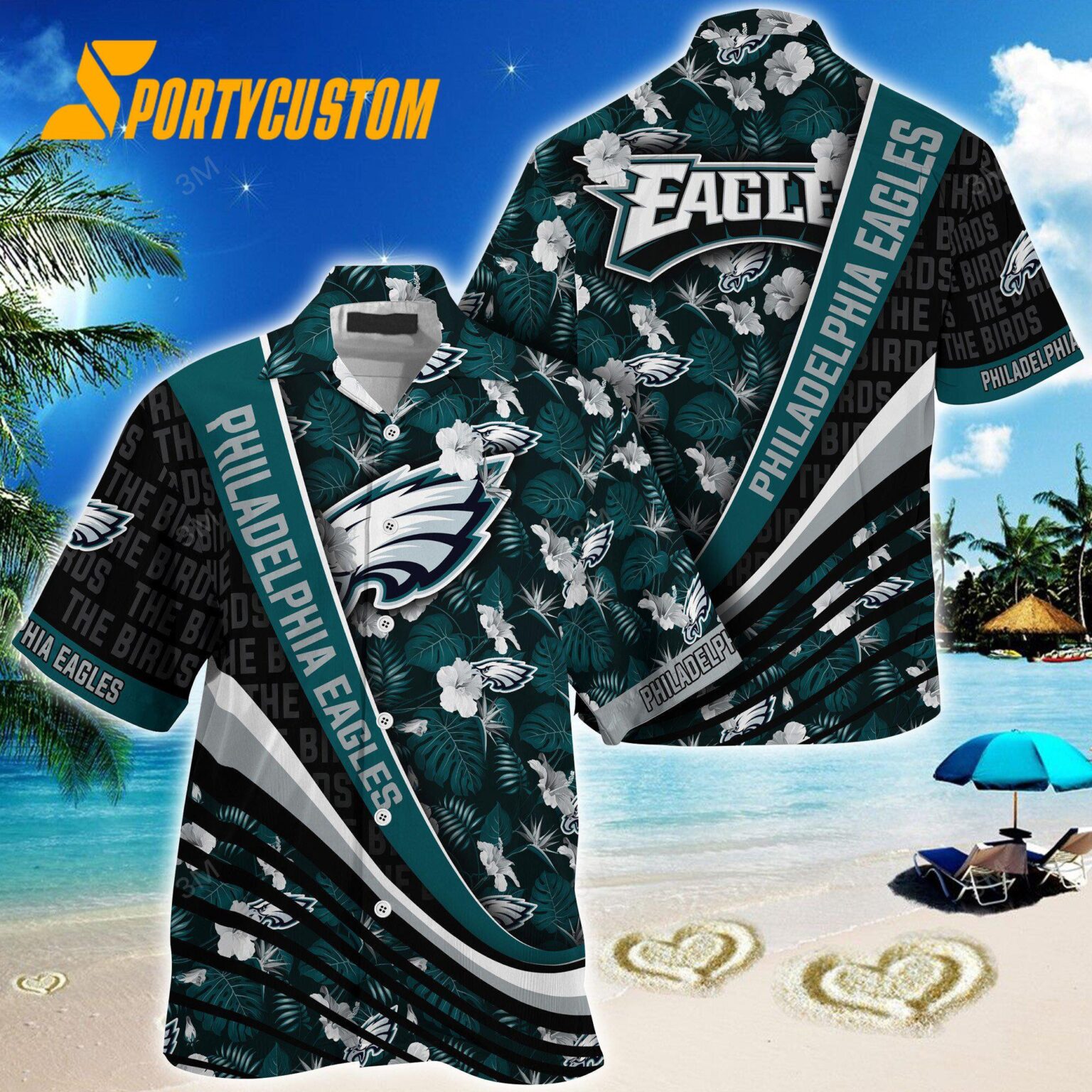 NFL Philadelphia Eagles Summer Hawaii Shirt With Tropical Flower Pattern