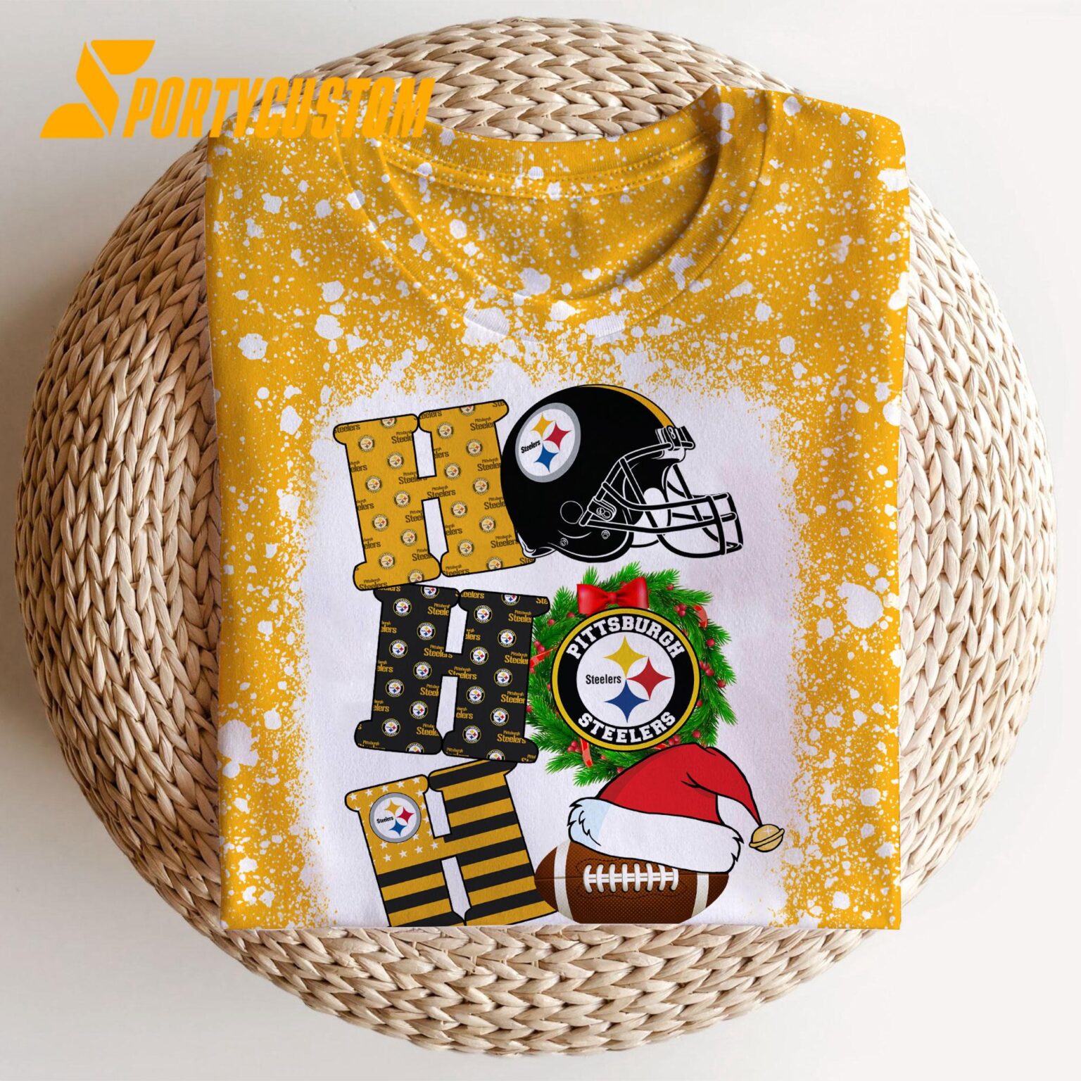NFL Pittsburgh Steelers Football Santa Hats HoHoHo Christmas Unisex TShirt, Hoodie, Sweatshirt