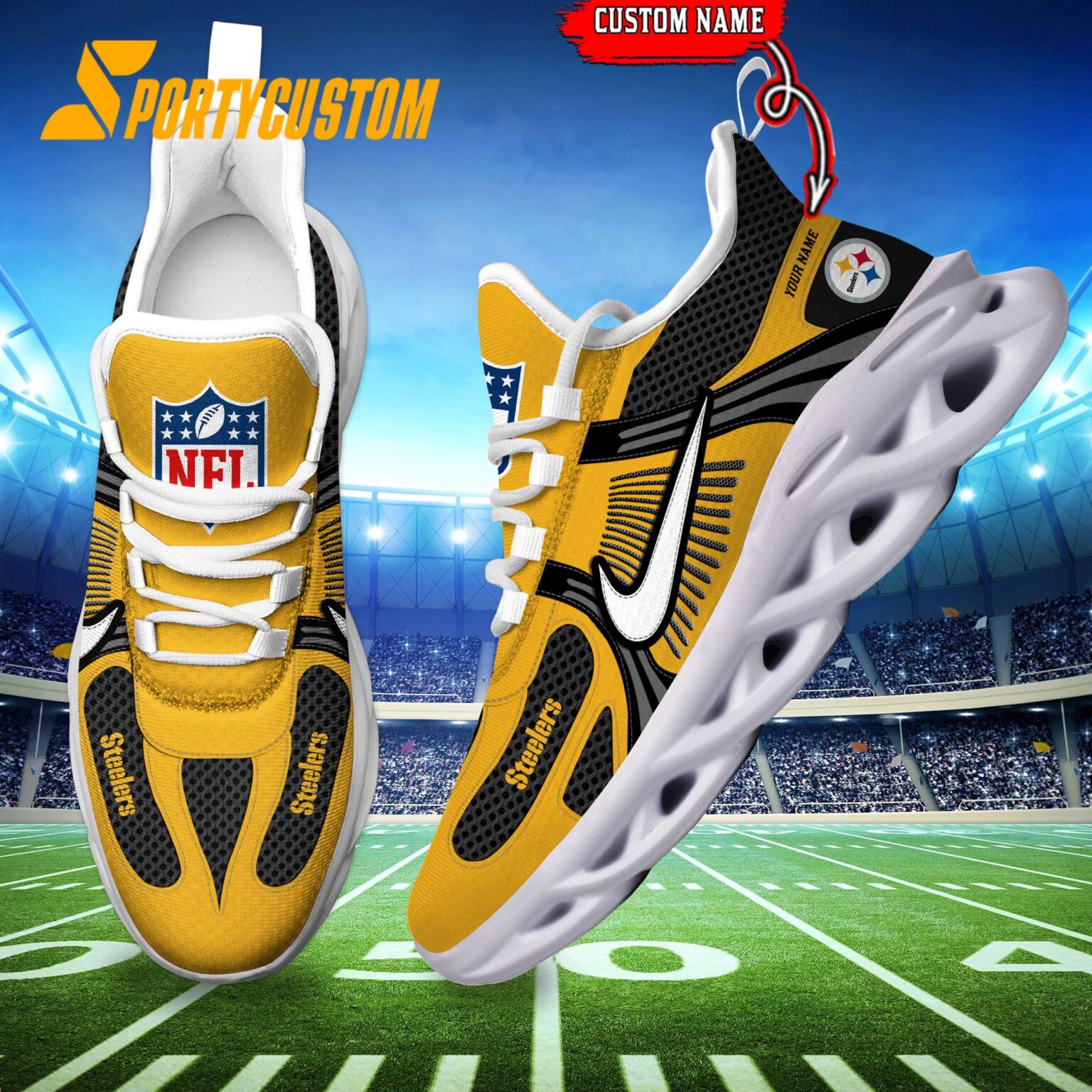 NFL Pittsburgh Steelers Logo Football Team New Season Max Soul Shoes