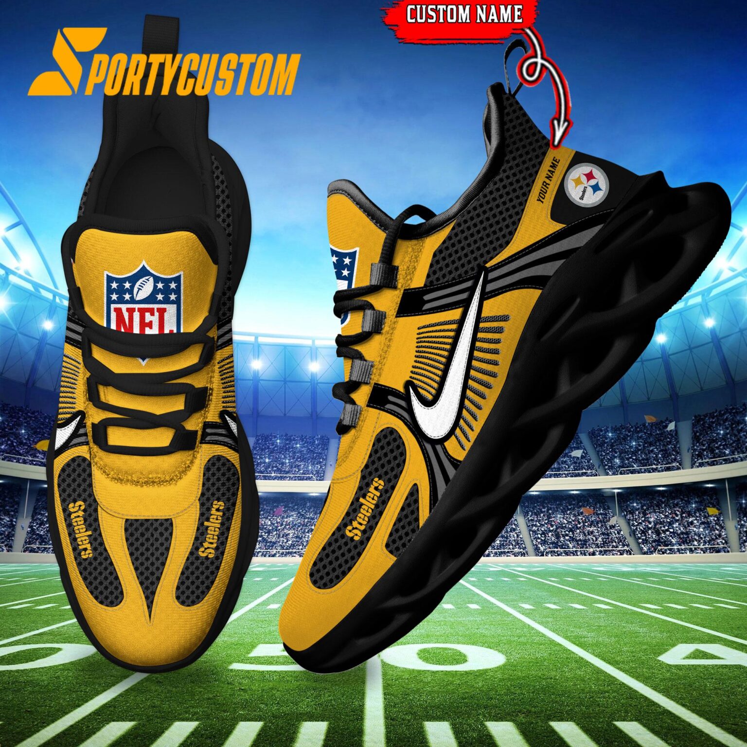 NFL Pittsburgh Steelers Logo Football Team New Season Max Soul Shoes