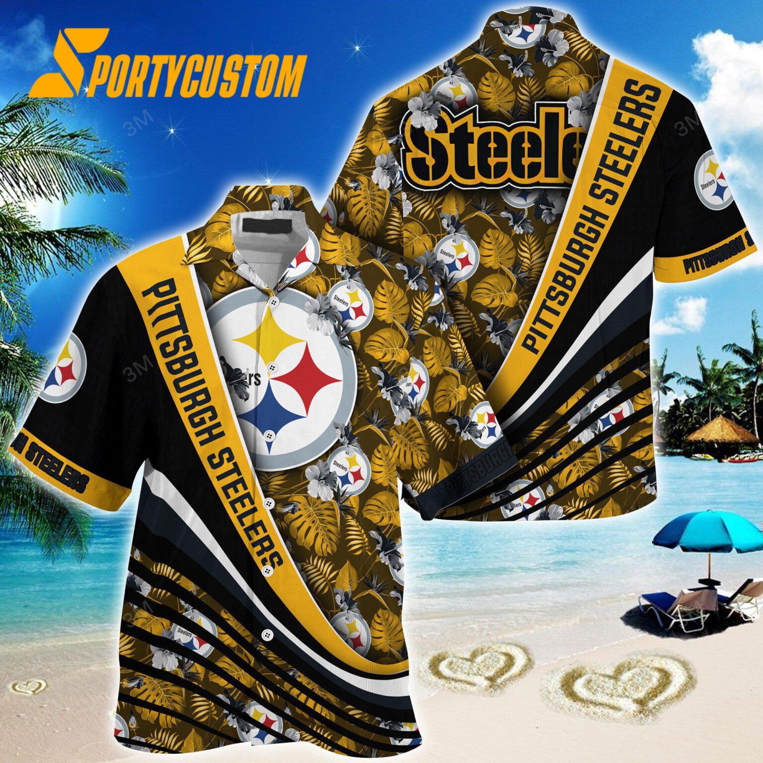 NFL Pittsburgh Steelers Summer Hawaii Shirt With Tropical Flower Pattern
