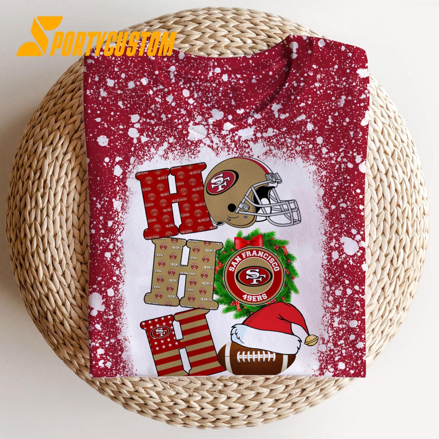 NFL San Francisco 49ers Football Santa Hats HoHoHo Christmas Unisex TShirt, Hoodie, Sweatshirt