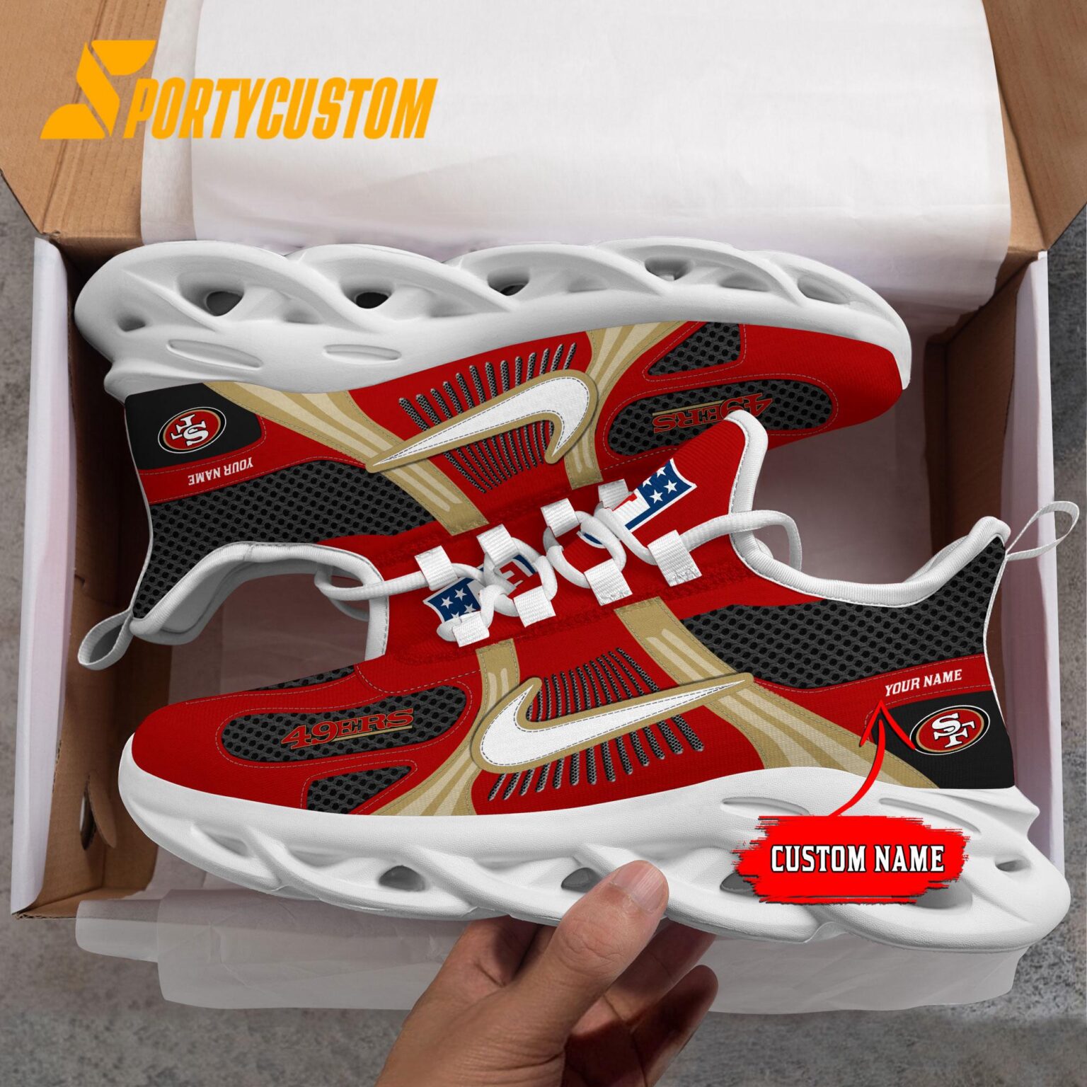 NFL San Francisco 49ers Logo Football Team New Season Max Soul Shoes