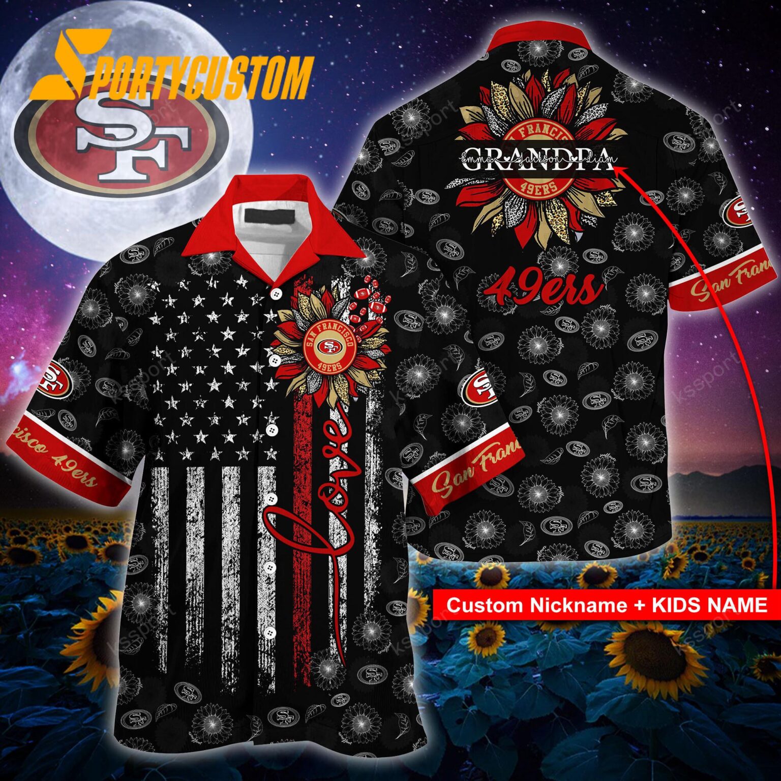NFL San Francisco 49ers Sunflower For Mother Day Father Day Hawaiian Shirt