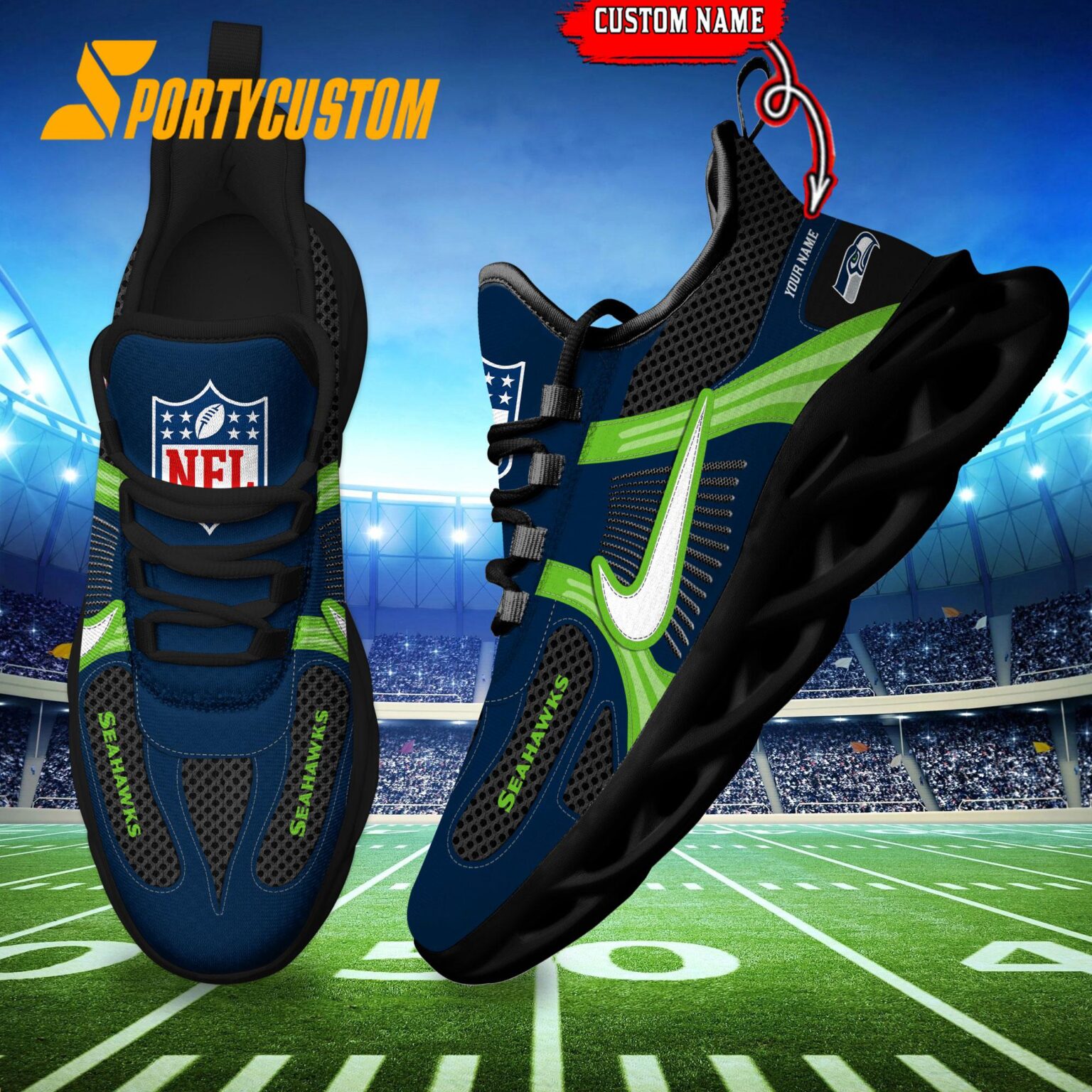 NFL Seattle Seahawks Logo Football Team New Season Max Soul Shoes