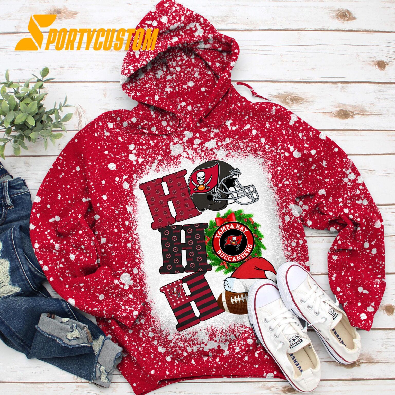 NFL Tampa Bay Buccaneers Football Santa Hats HoHoHo Christmas Unisex TShirt, Hoodie, Sweatshirt