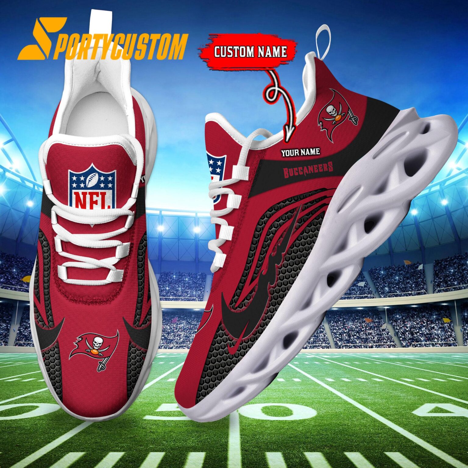 NFL Tampa Bay Buccaneers Football Team New Design Max Soul Shoes Sneaker