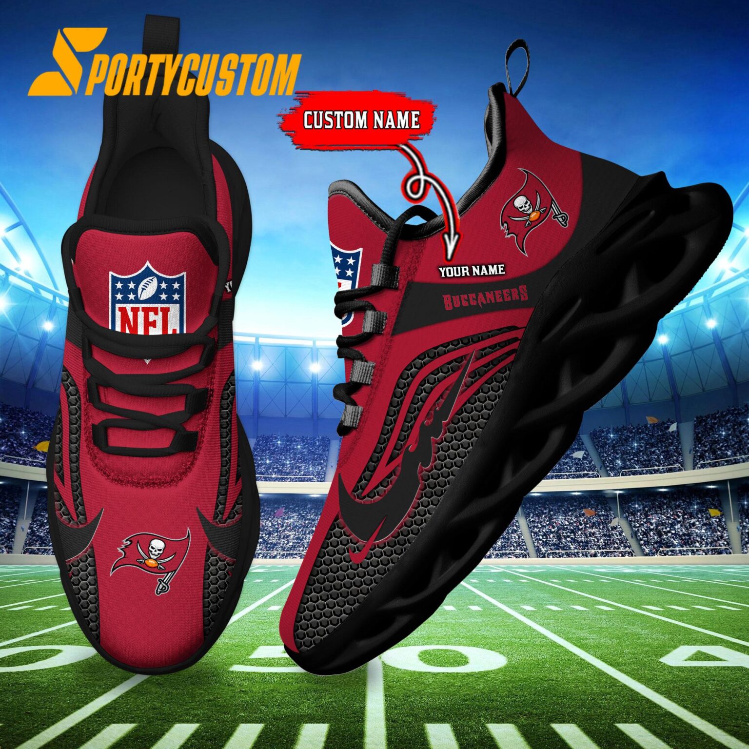 NFL Tampa Bay Buccaneers Football Team New Design Max Soul Shoes Sneaker