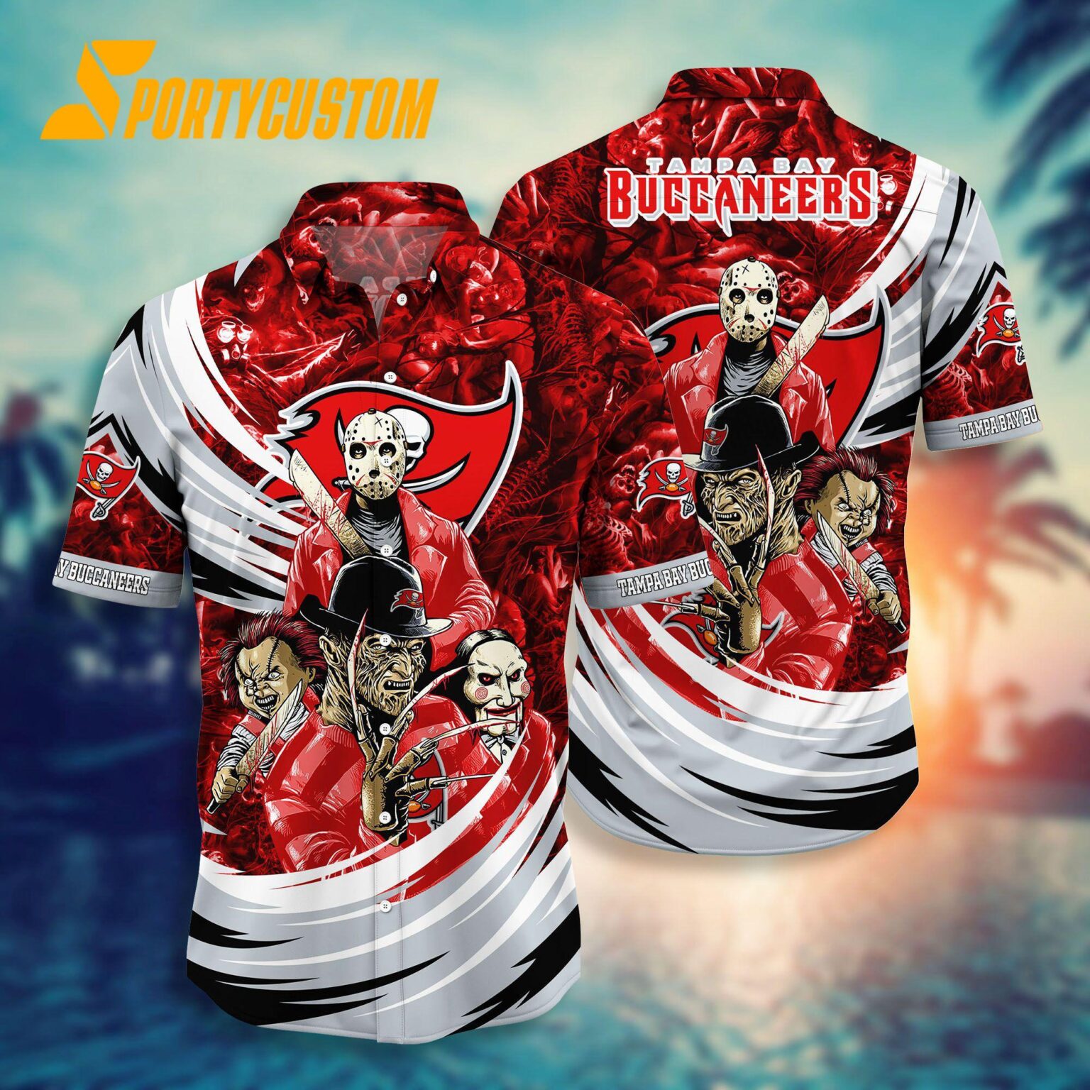NFL Tampa Bay Buccaneers Halloween Horror Movies Summer Hawaiian Shirts