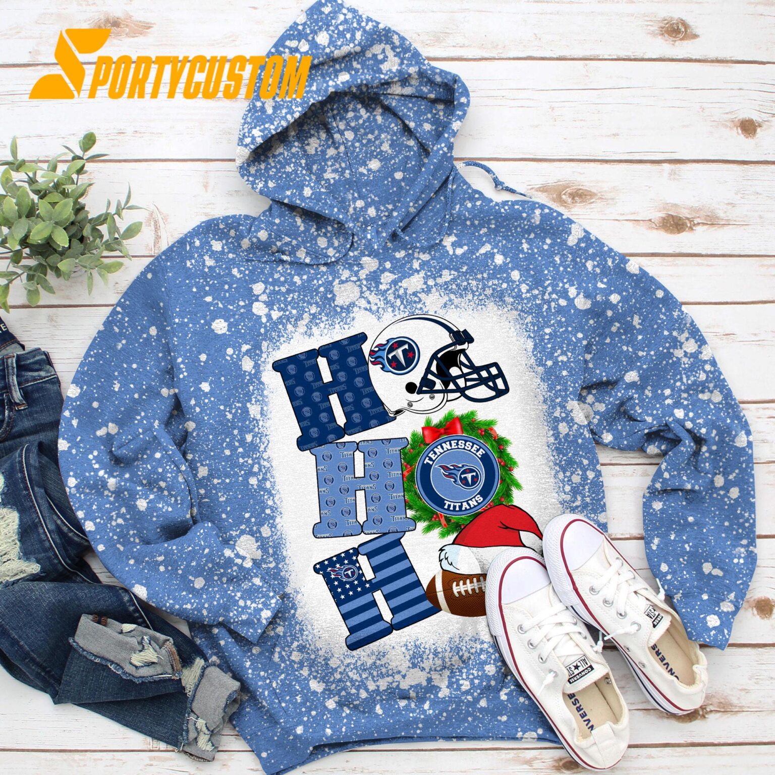 NFL Tennessee Titans Football Santa Hats HoHoHo Christmas Unisex TShirt, Hoodie, Sweatshirt