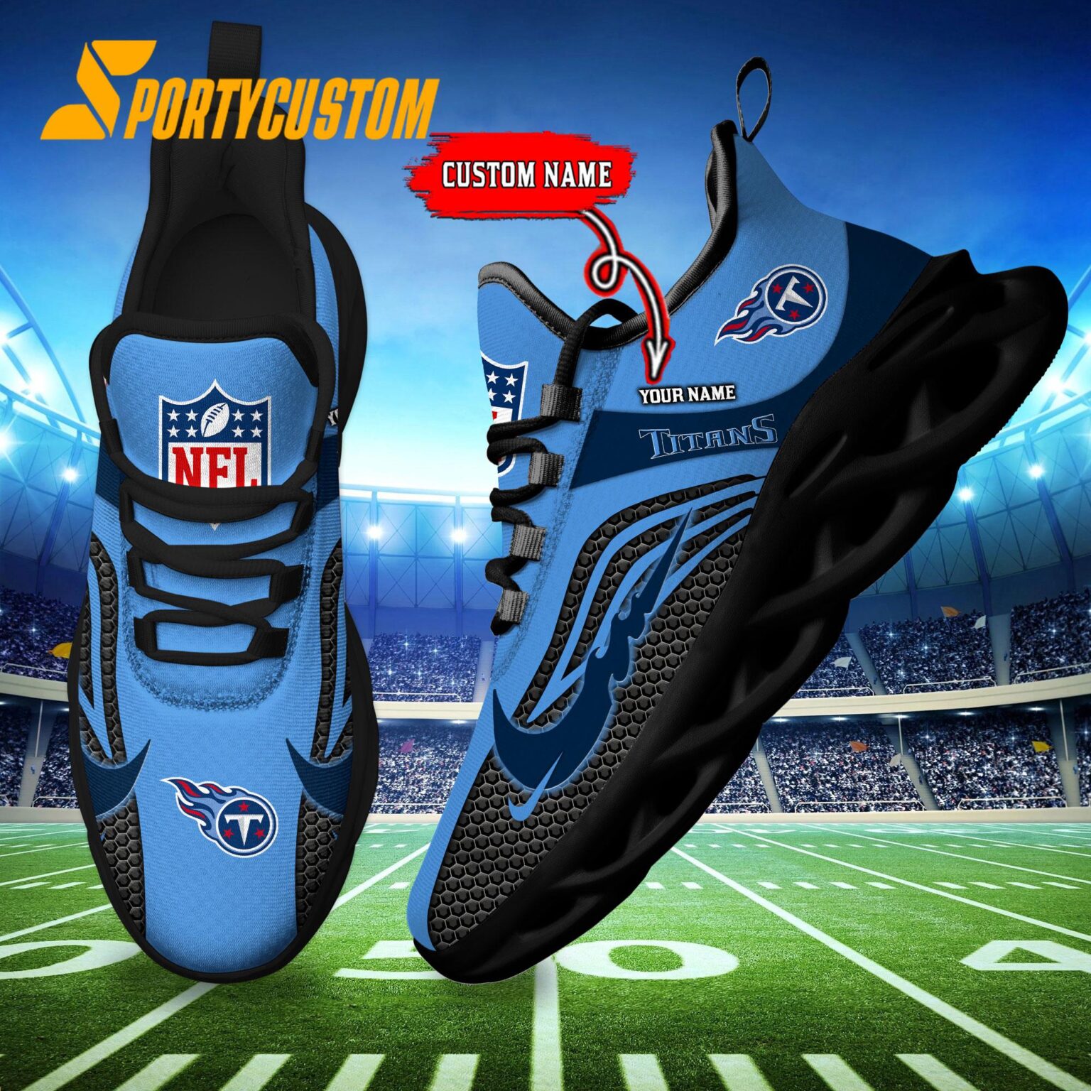 NFL Tennessee Titans Football Team New Design Max Soul Shoes Sneaker